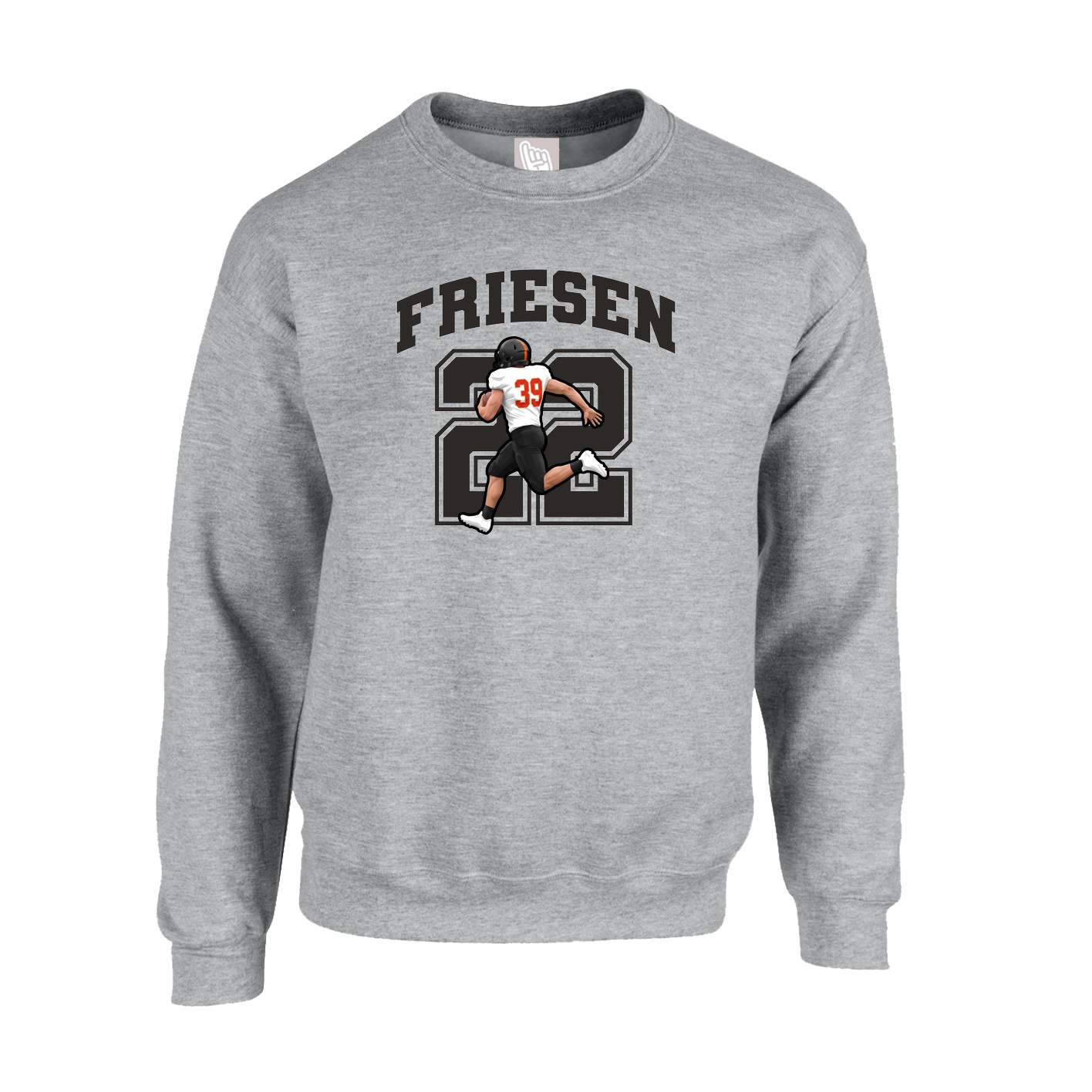 Fleece Crew — Number in Grey
