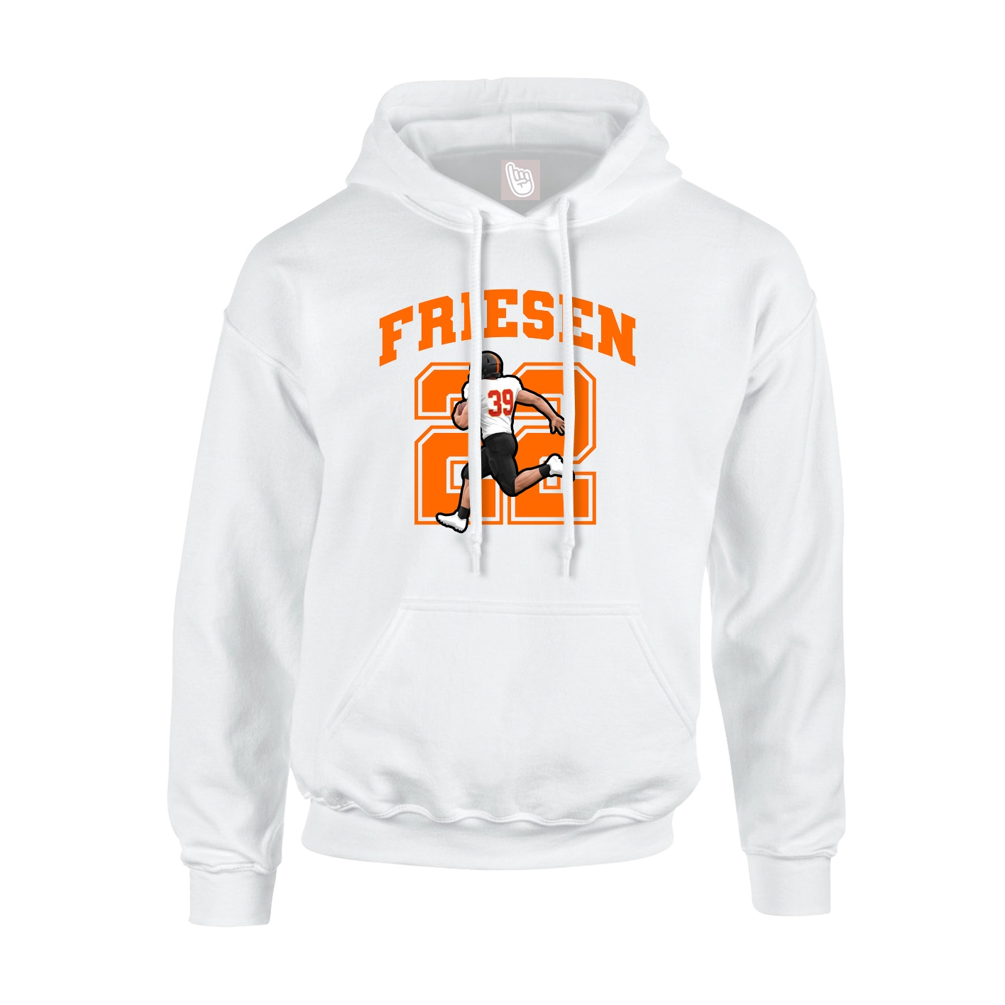 Youth Hoodie — Number in White