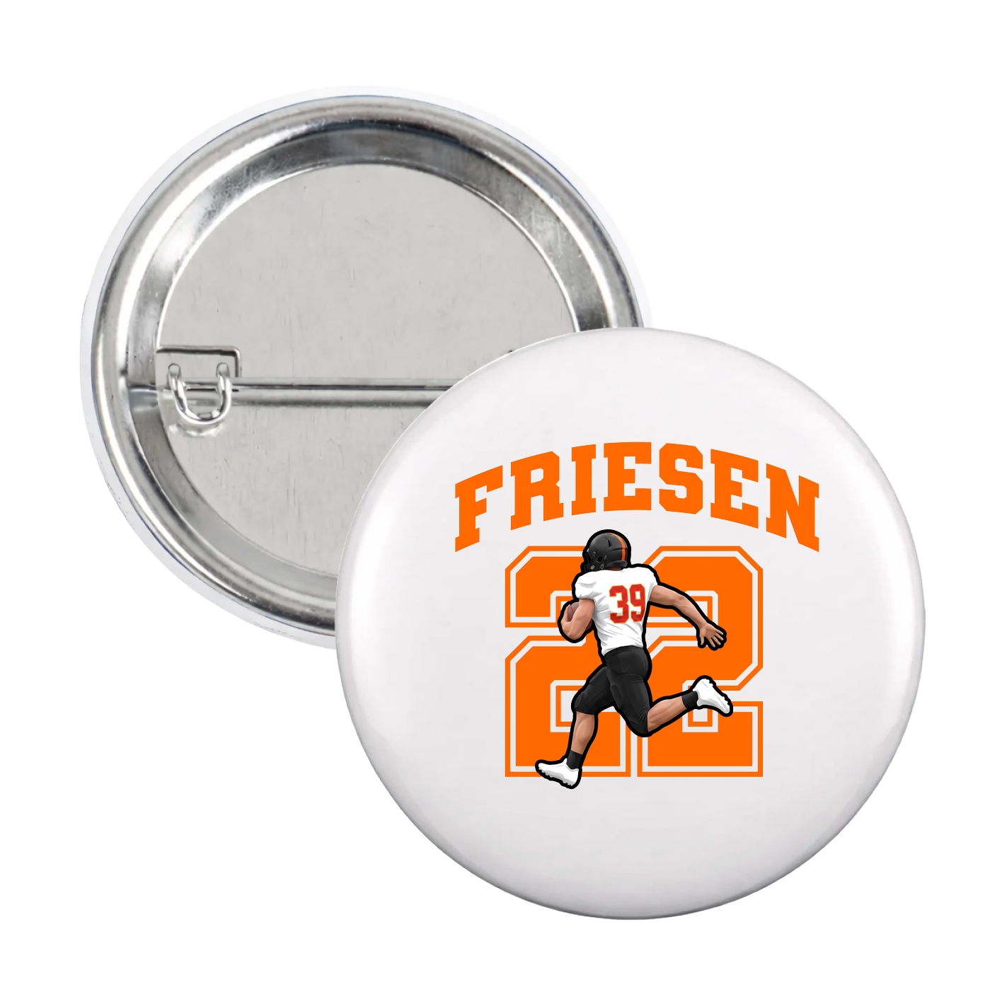 Game Day Button — Number in White