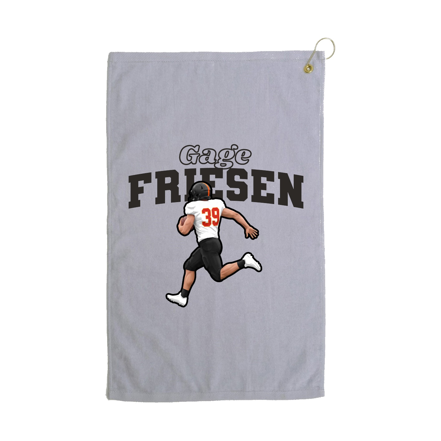 Golf Towel — Name Arch in Grey