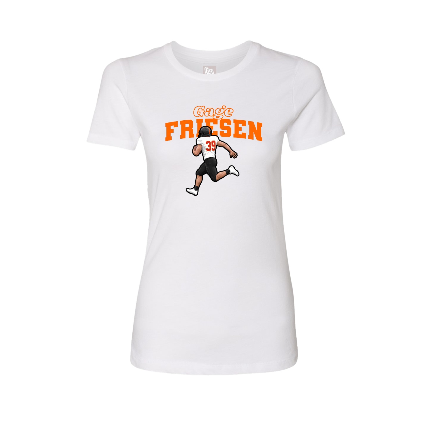 Fitted Women's Tee — Name Arch in White
