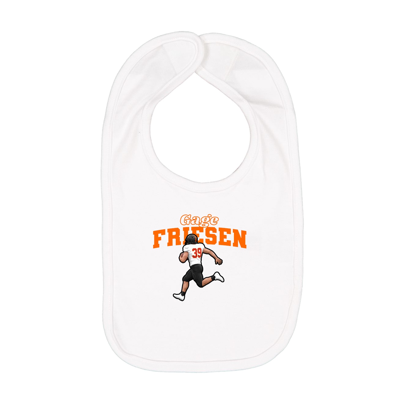 Infant Bib — Name Arch in White