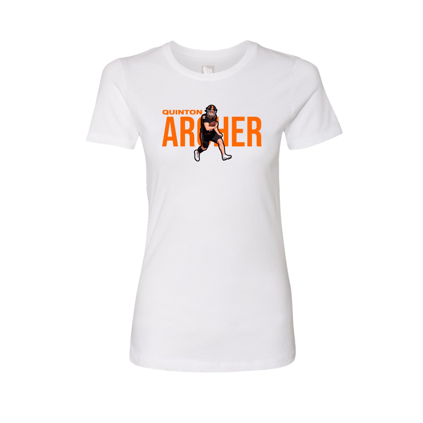 Fitted Women's Tee — Player Name in White