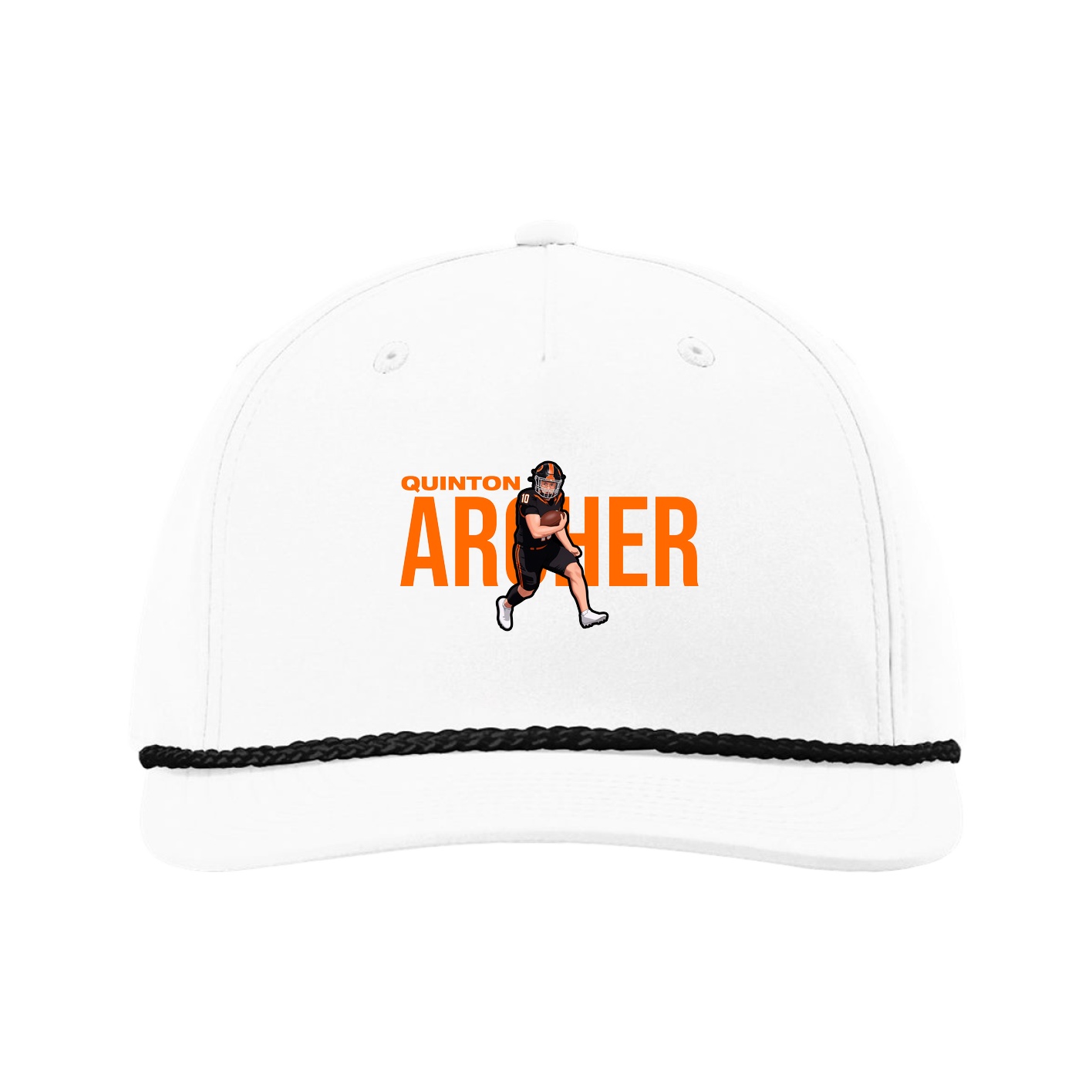 Five-Panel Classic Rope Cap — Player Name in White