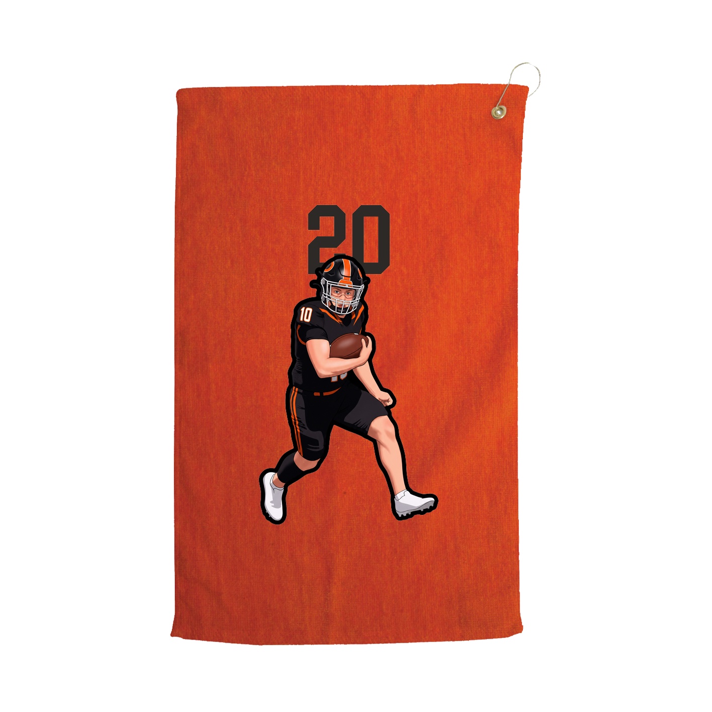 Golf Towel — Number Top in Orange
