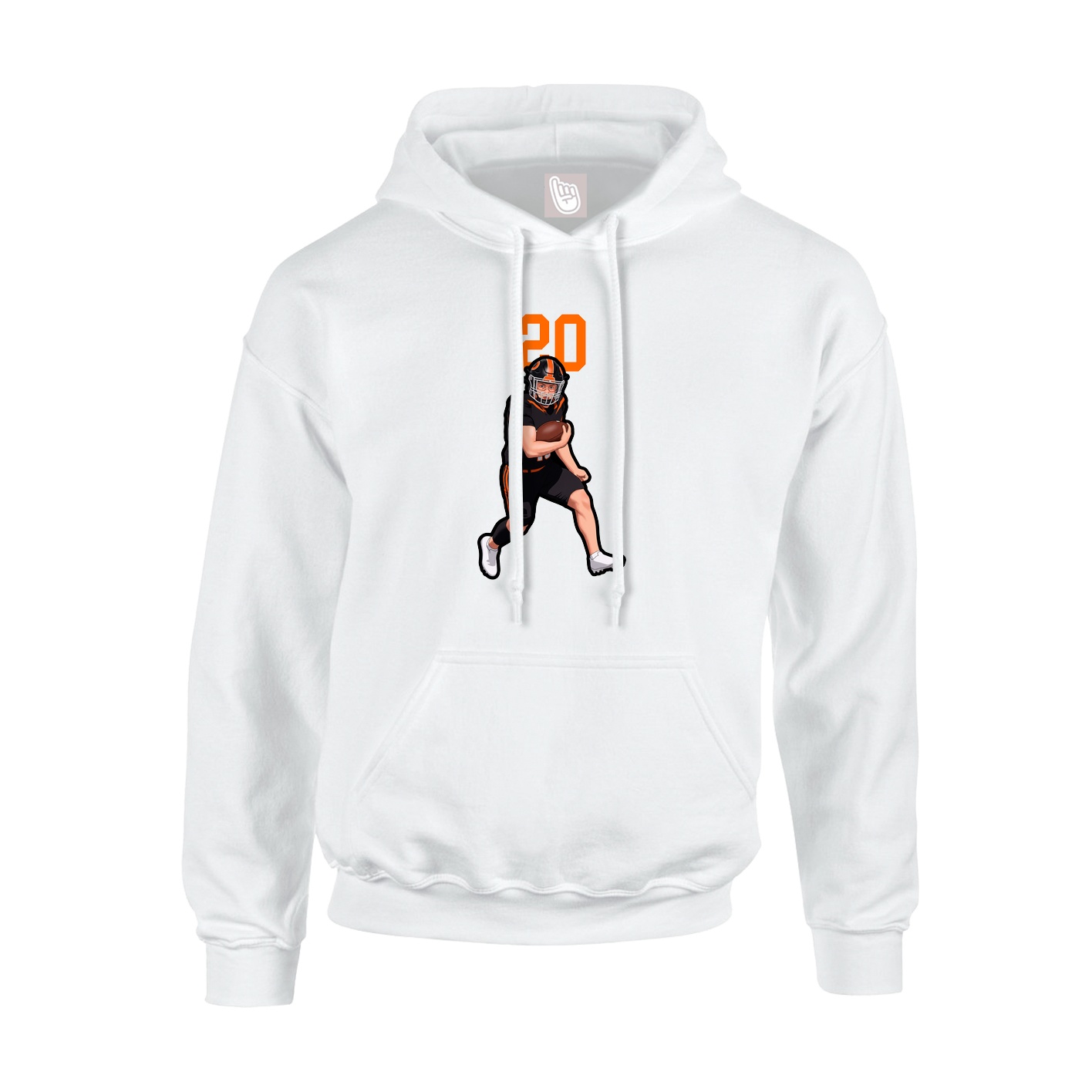 Youth Hoodie — Number Top in White