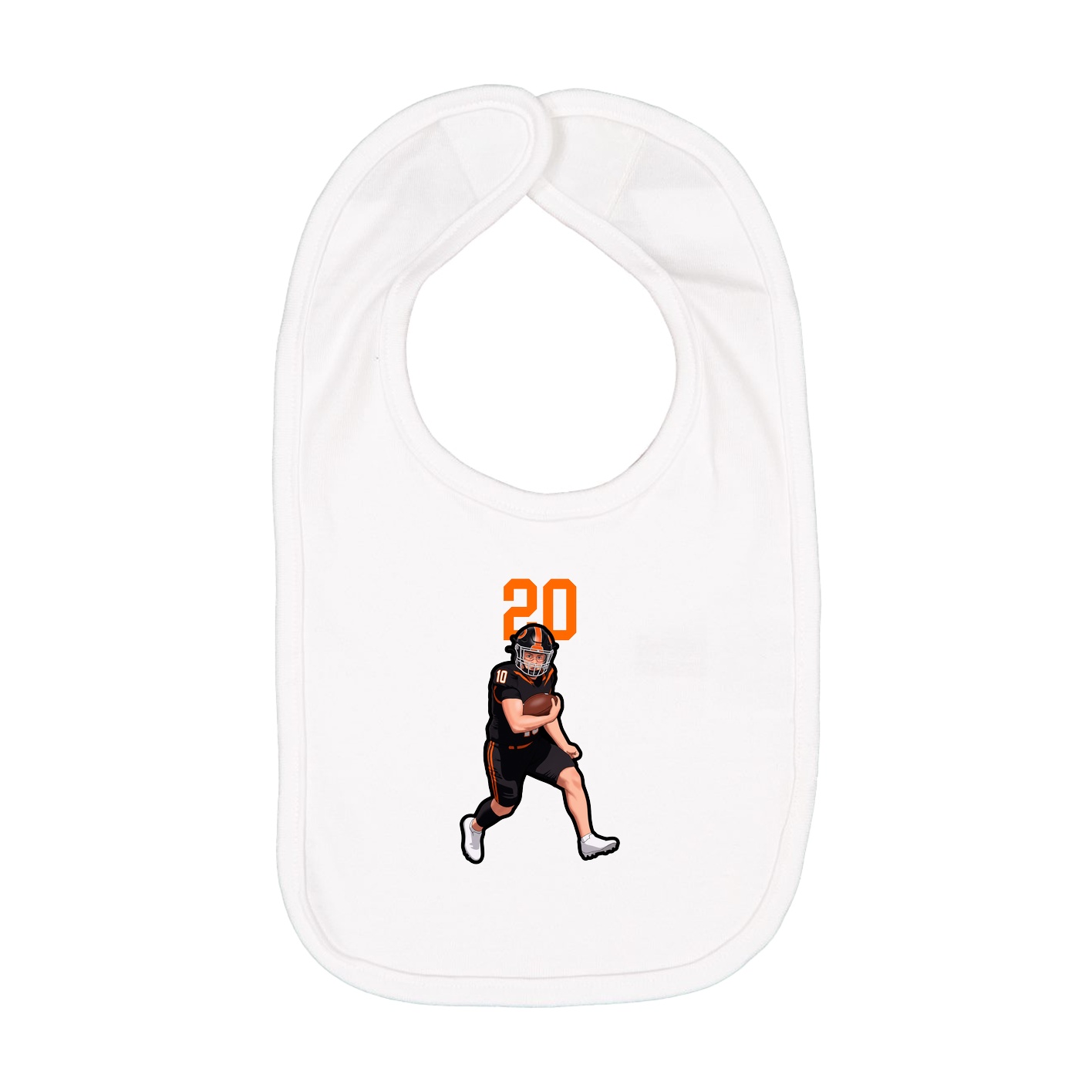Infant Bib — Number Top in White