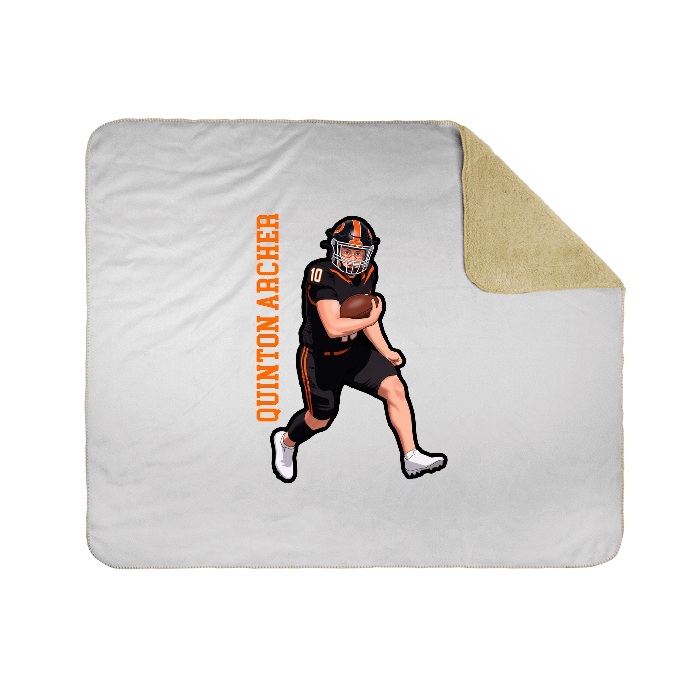 Throw Blanket — Name Vertical in White