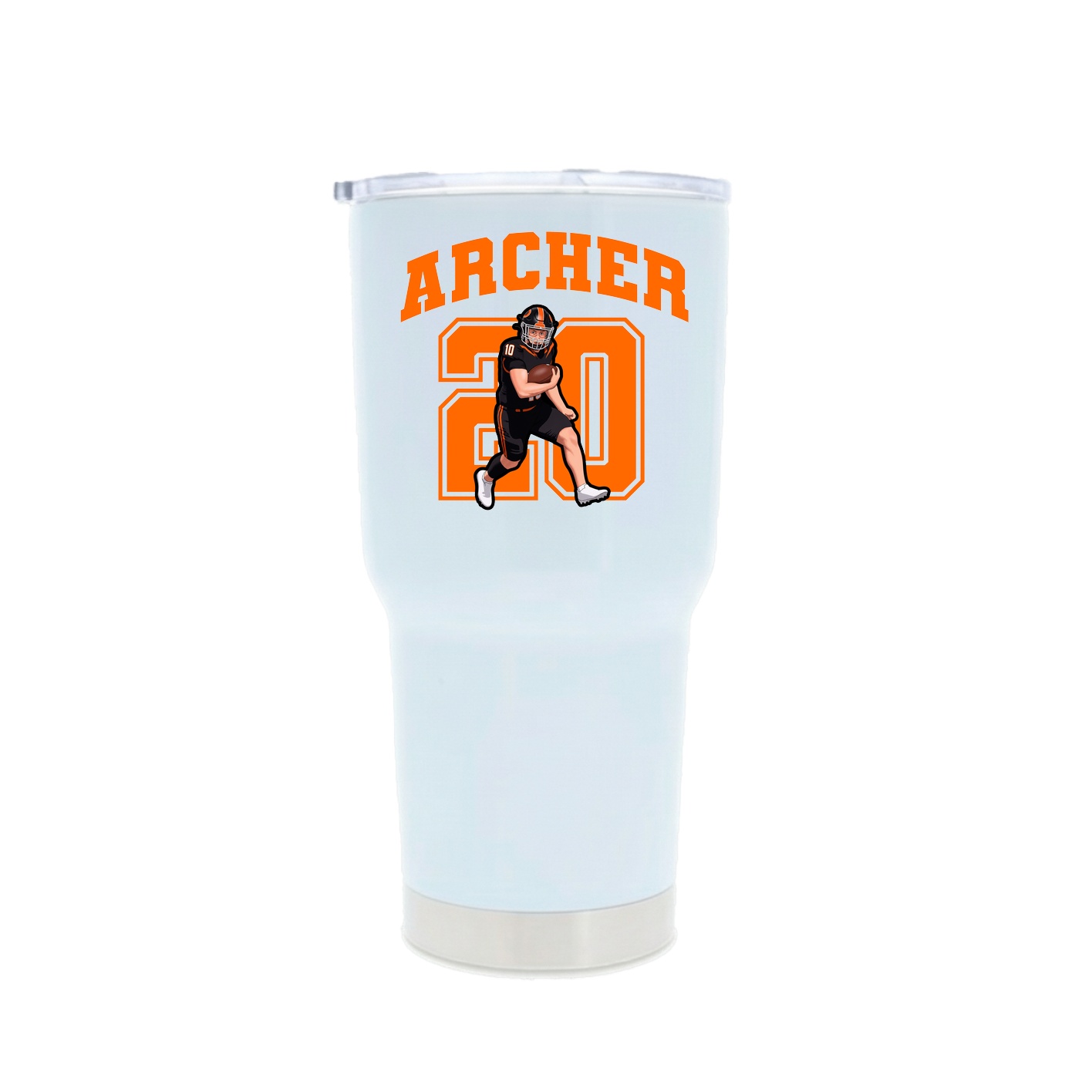 30oz Stainless Steel Tumbler — Number in White