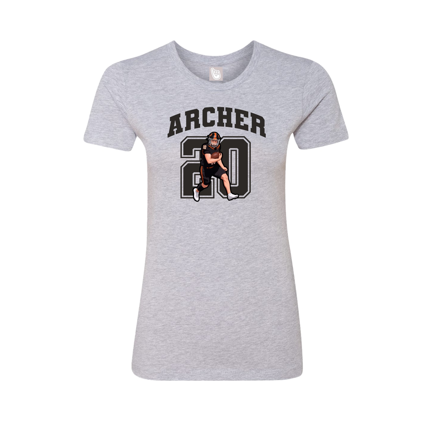 Fitted Women's Tee — Number in Grey