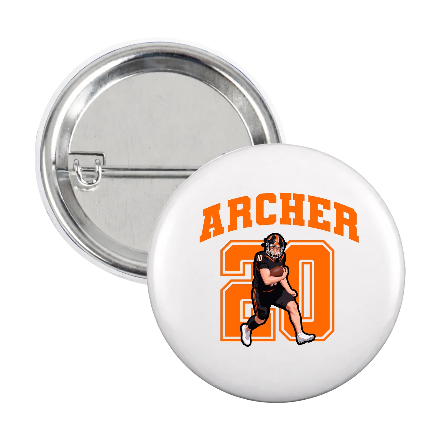 Game Day Button — Number in White