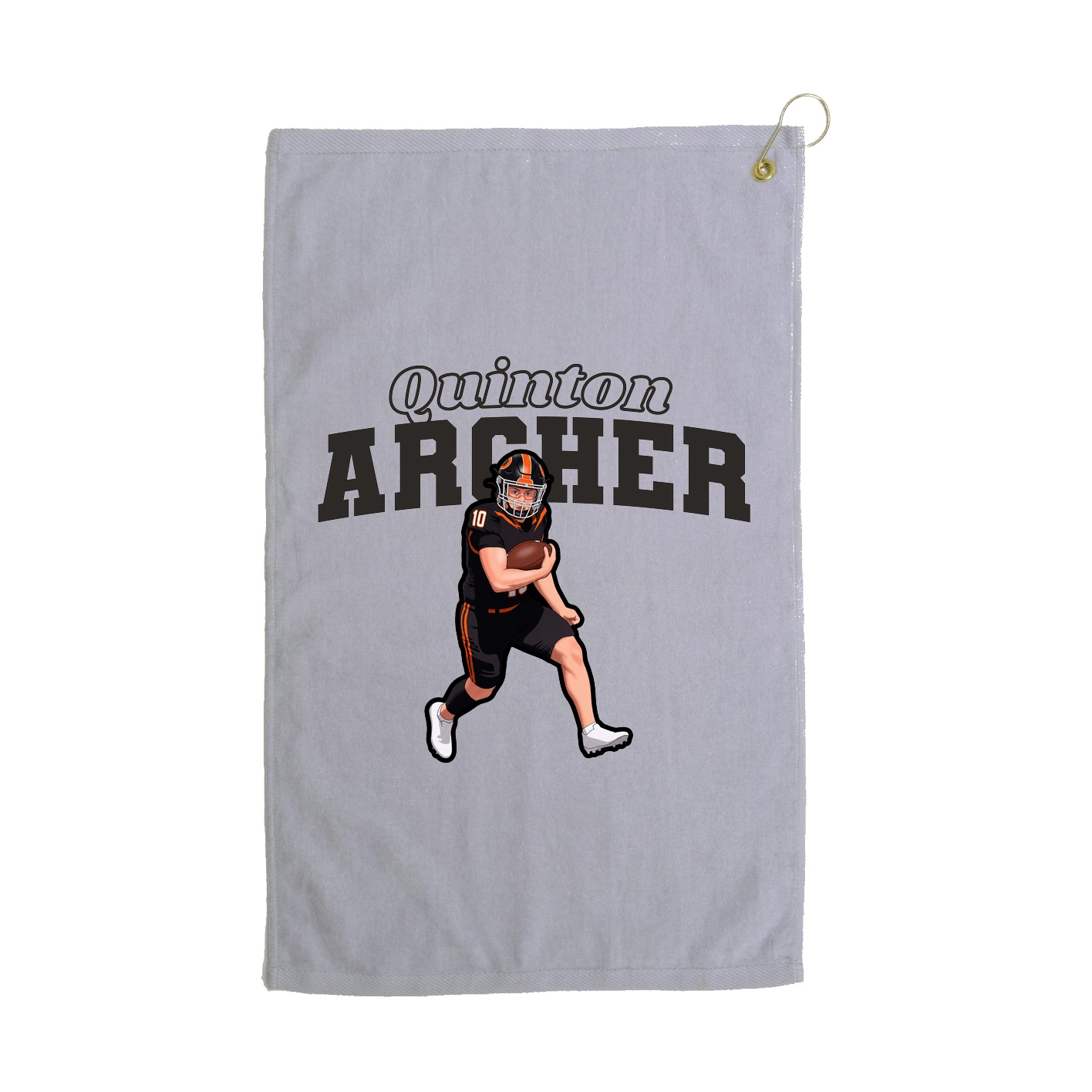 Golf Towel — Name Arch in Grey