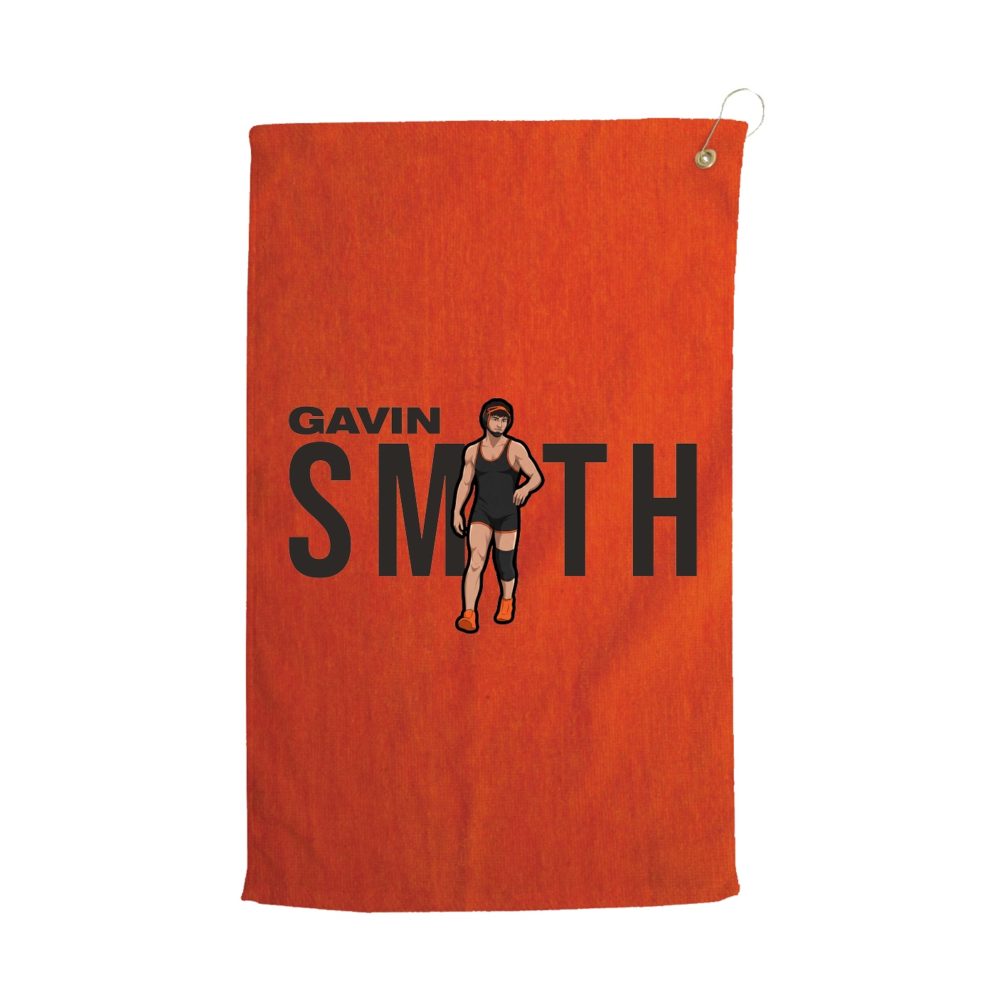 Golf Towel — Player Name in Orange