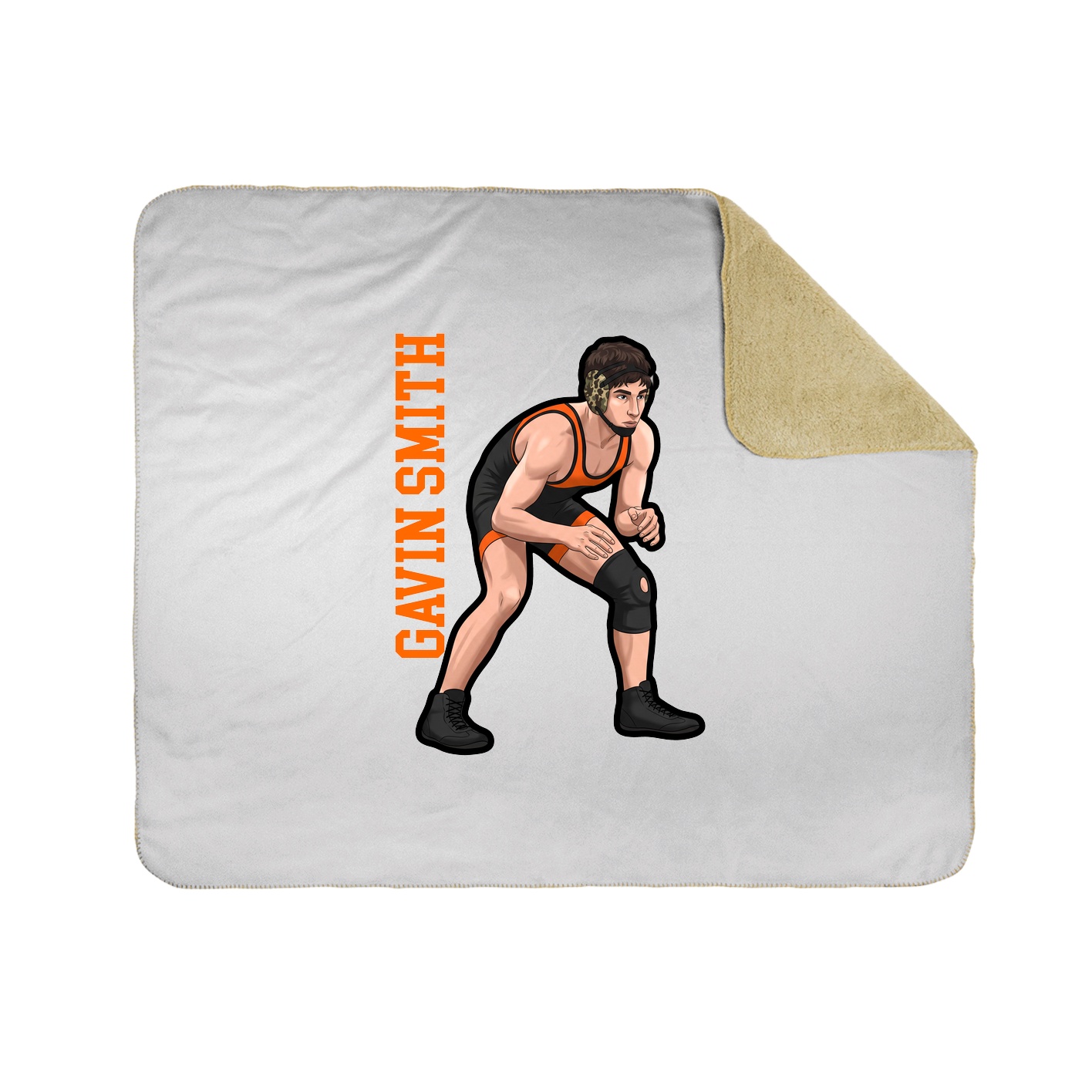 Throw Blanket — Name Vertical in White