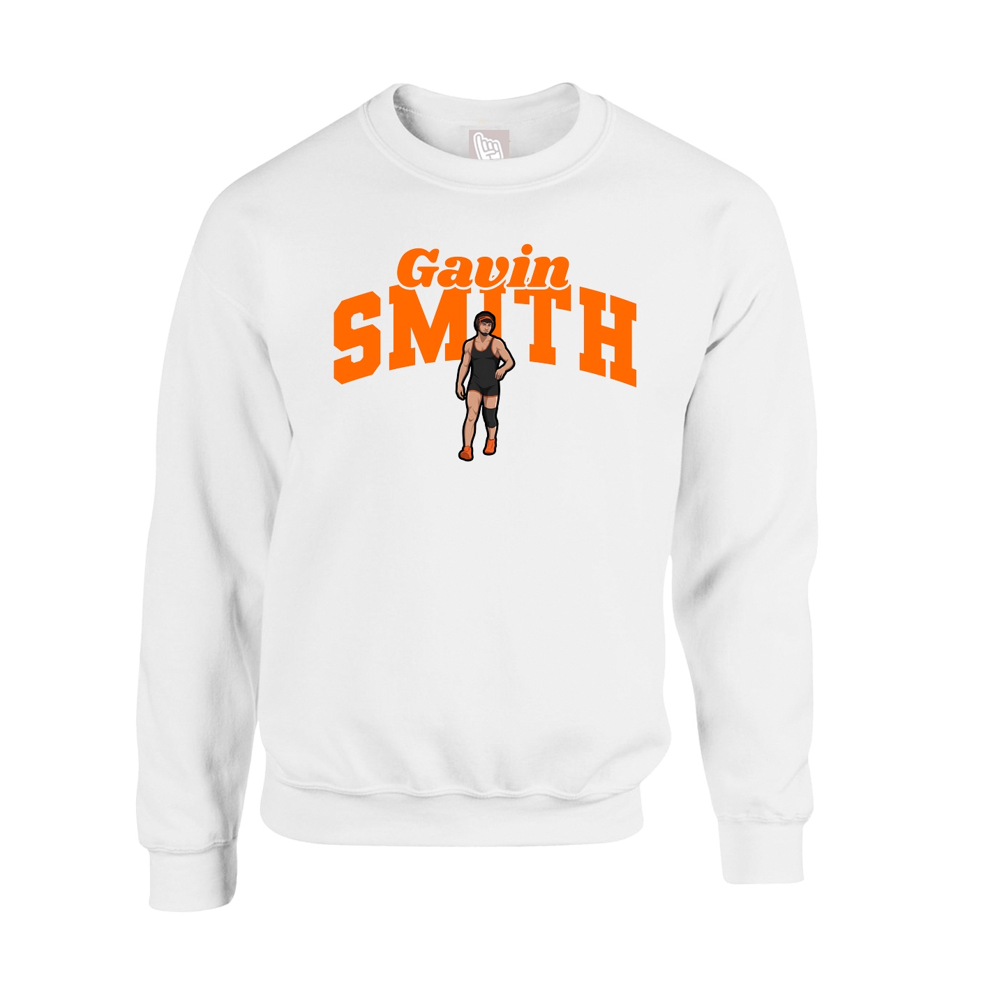 Fleece Crew — Signature Arch in White