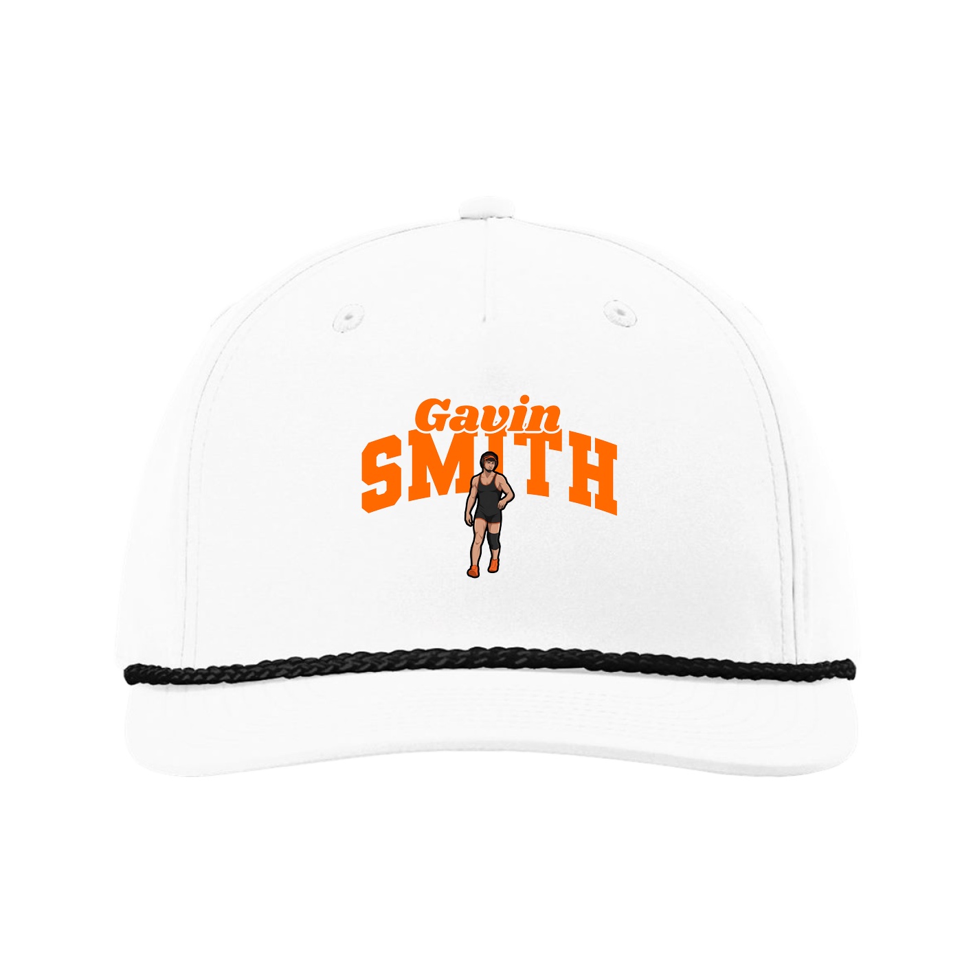 Five-Panel Classic Rope Cap — Signature Arch in White