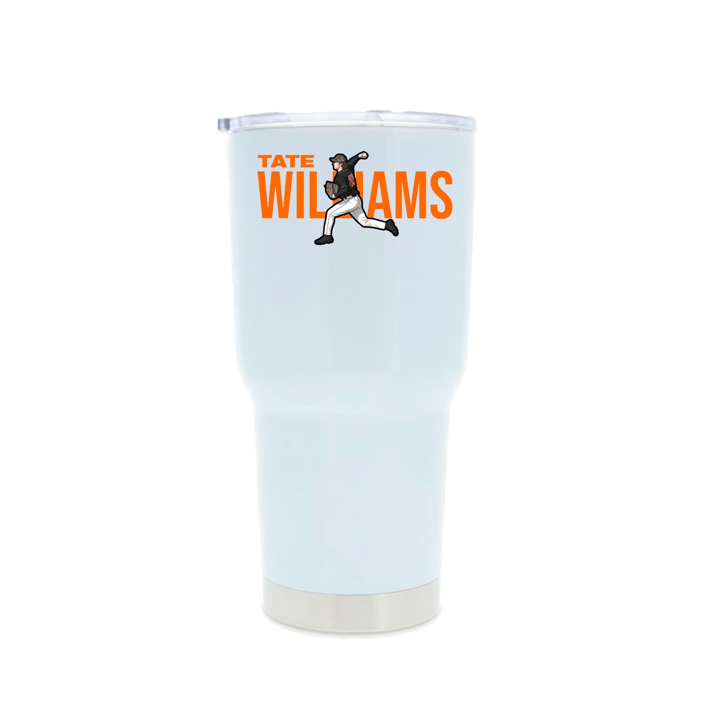 30oz Stainless Steel Tumbler — Player Name in White