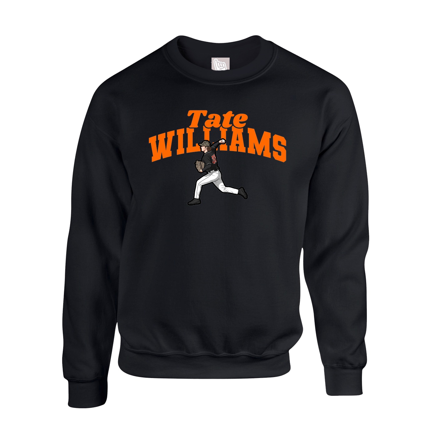 Fleece Crew — Signature Arch in Black