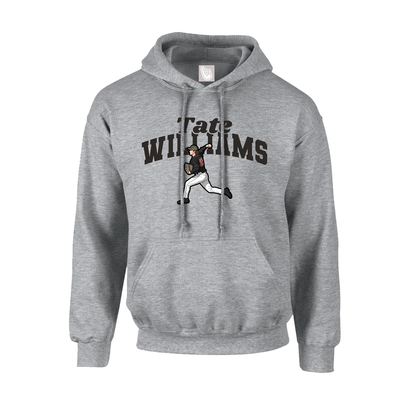 Youth Hoodie — Signature Arch in Grey
