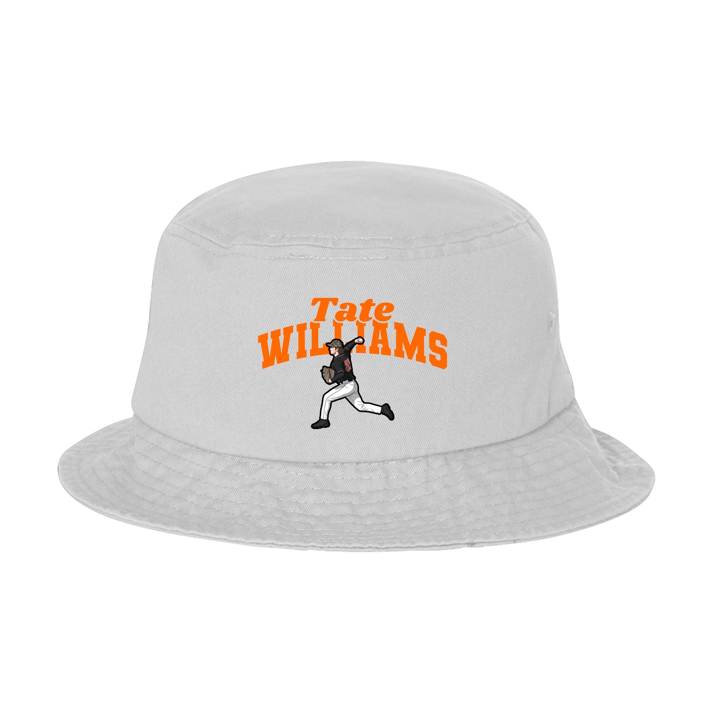 Bucket Cap — Signature Arch in White