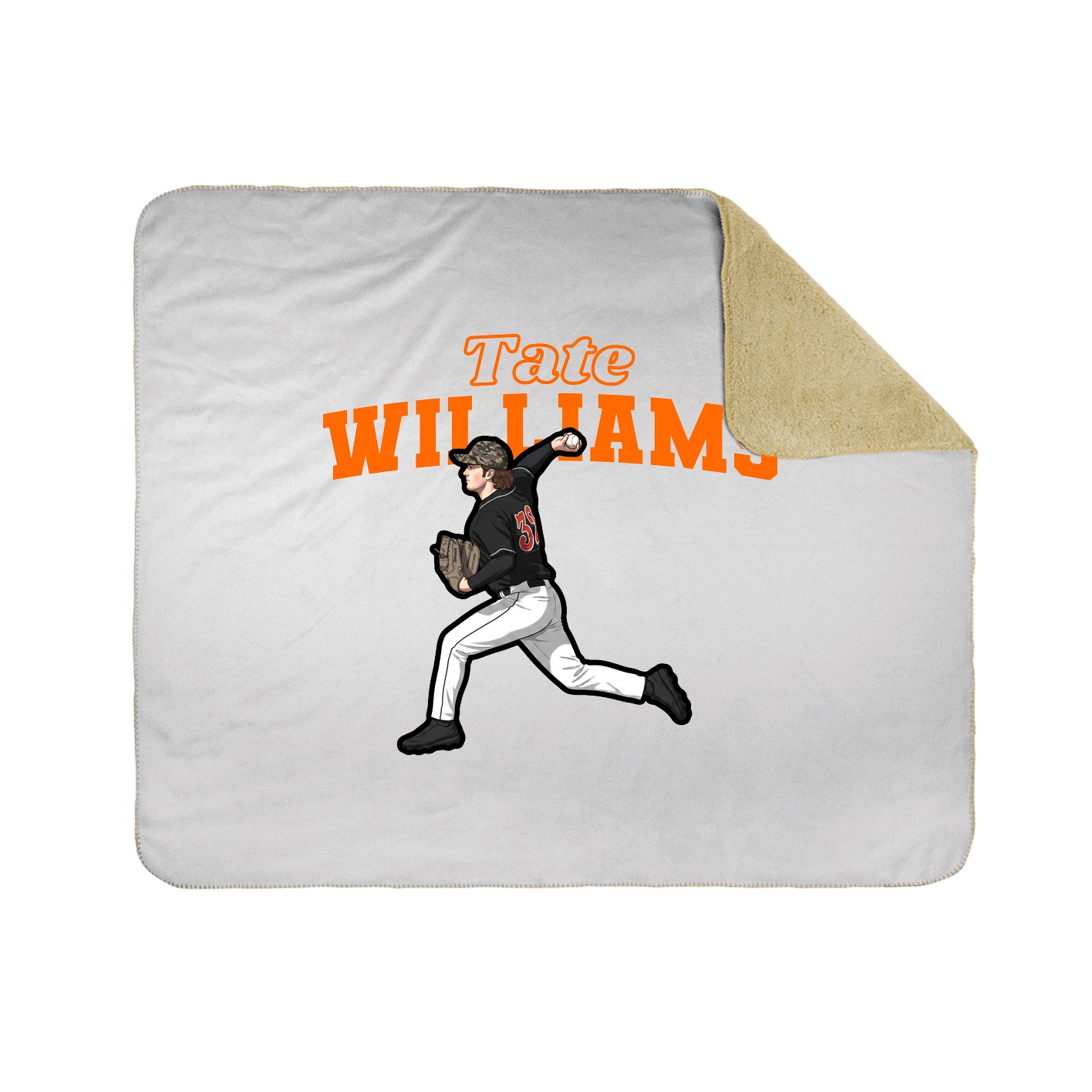 Throw Blanket — Name Arch in White
