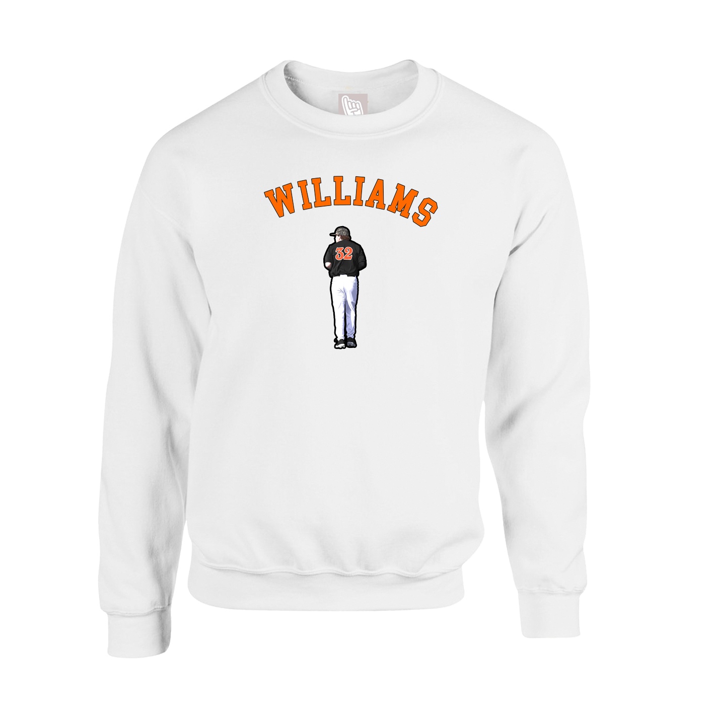 Fleece Crew — Shirsey Arch in White