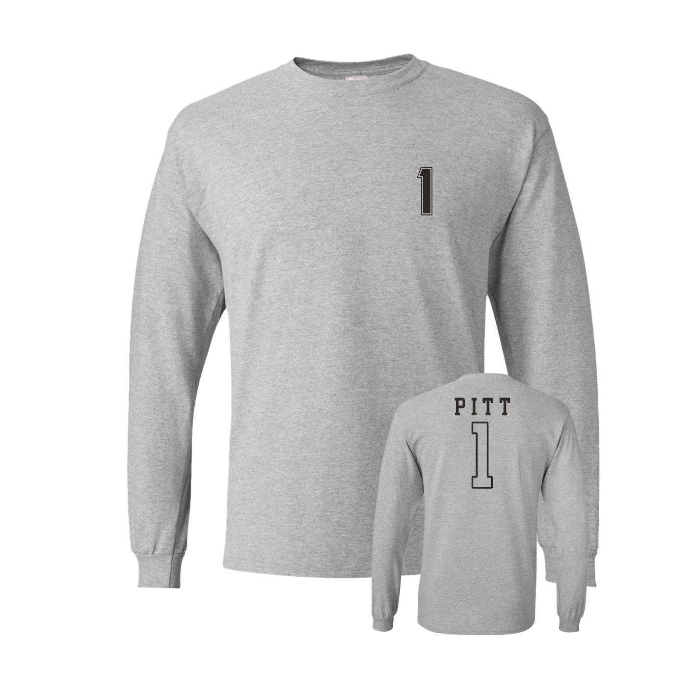 Long Sleeve Tee — Chest Back in Grey