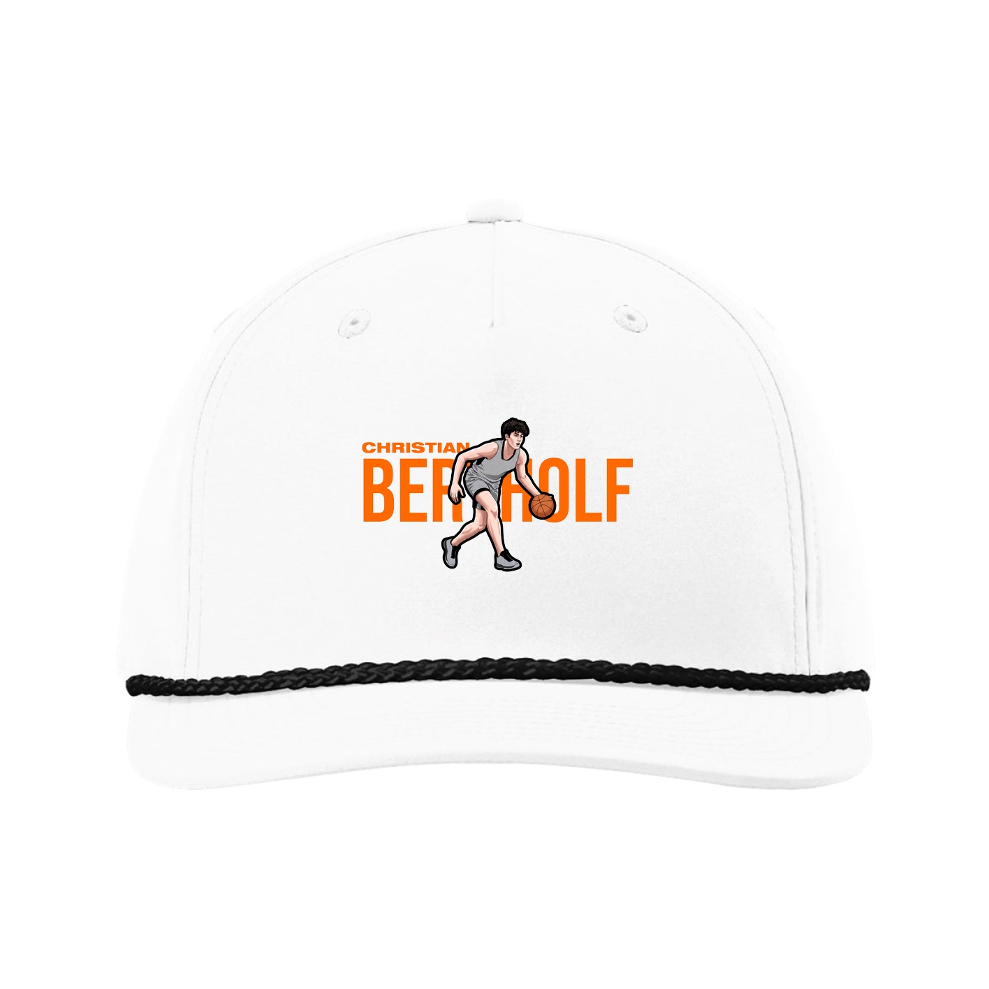 Five-Panel Classic Rope Cap — Player Name in White