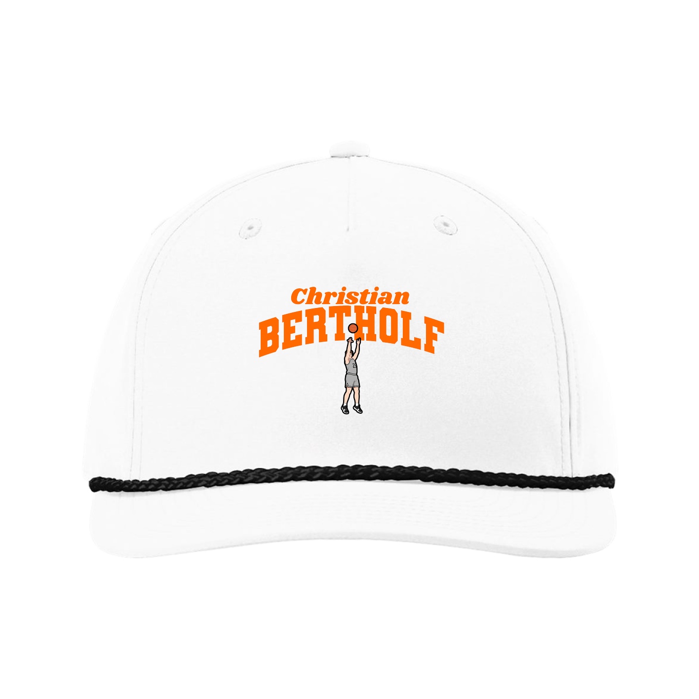 Five-Panel Classic Rope Cap — Signature Arch in White