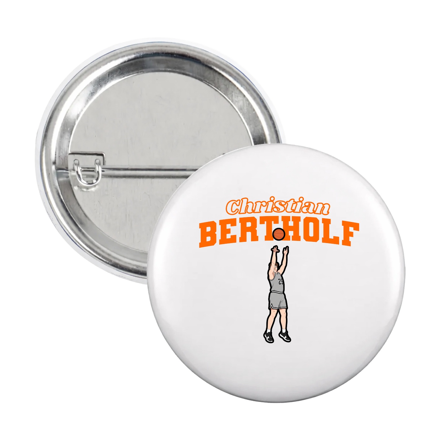 Game Day Button — Name Arch in White