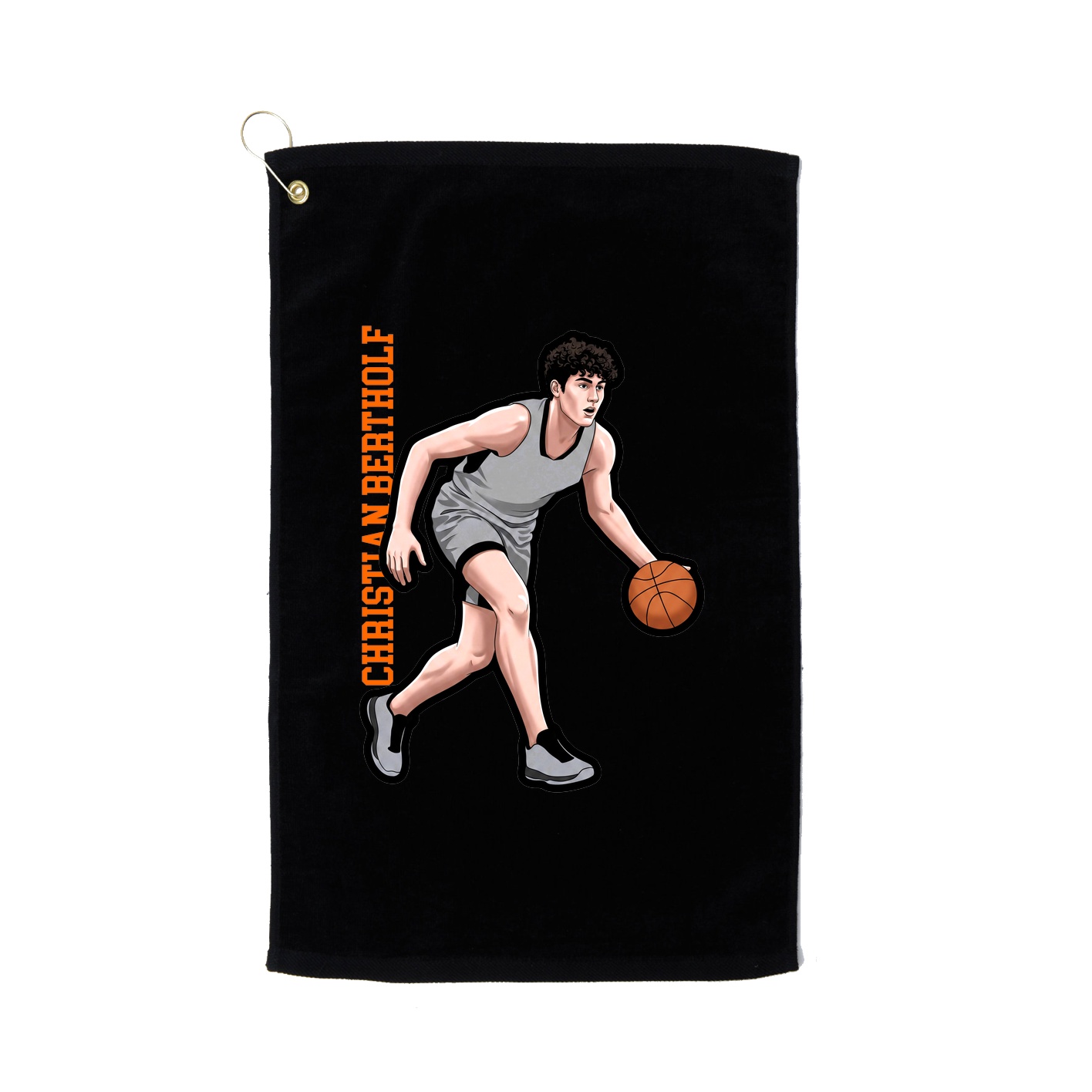 Golf Towel — Name Vertical in Black