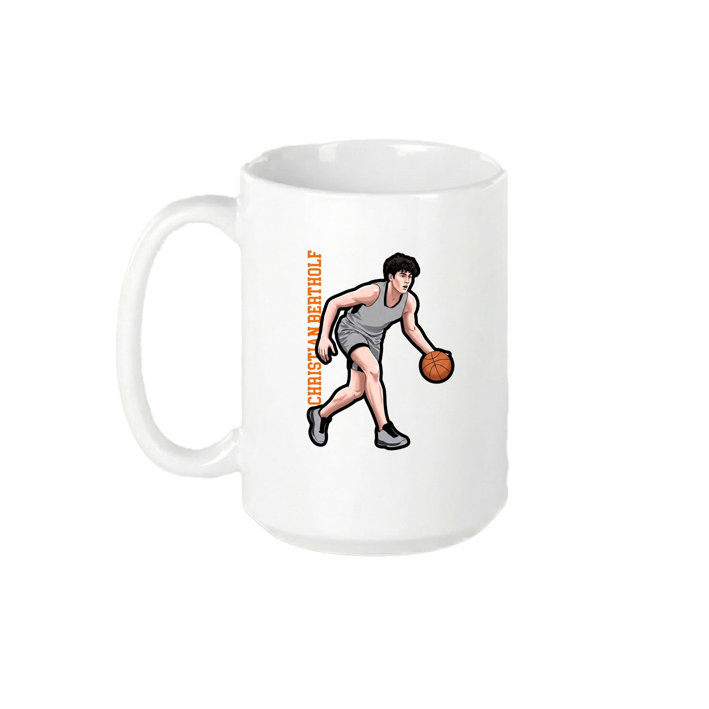 15oz Coffee Mug — Name Vertical in White