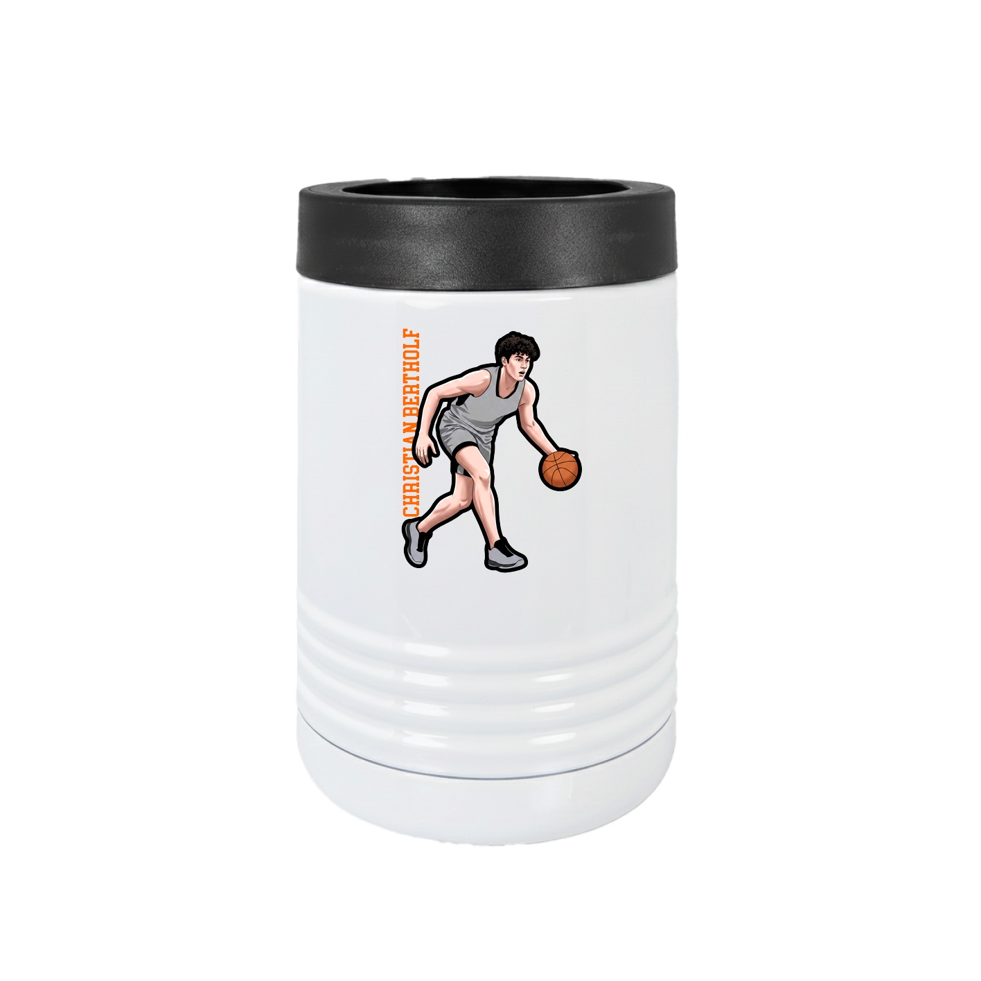 Beverage Holder — Name Vertical in White