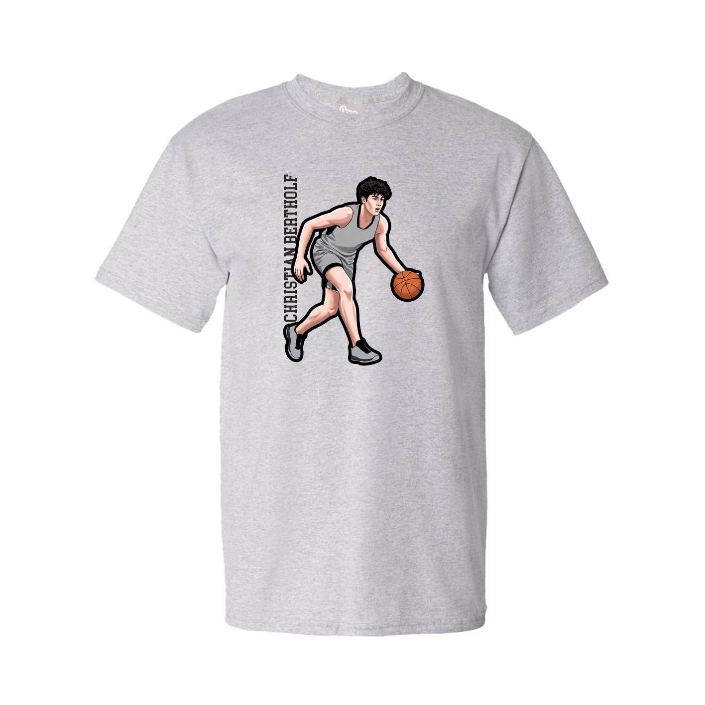 Tee — Name Vertical in Grey