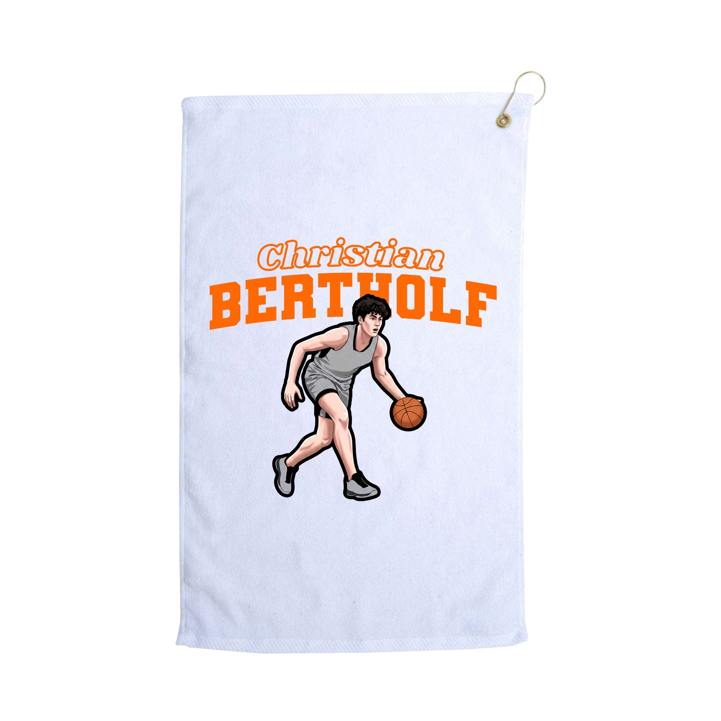 Golf Towel — Name Arch in White