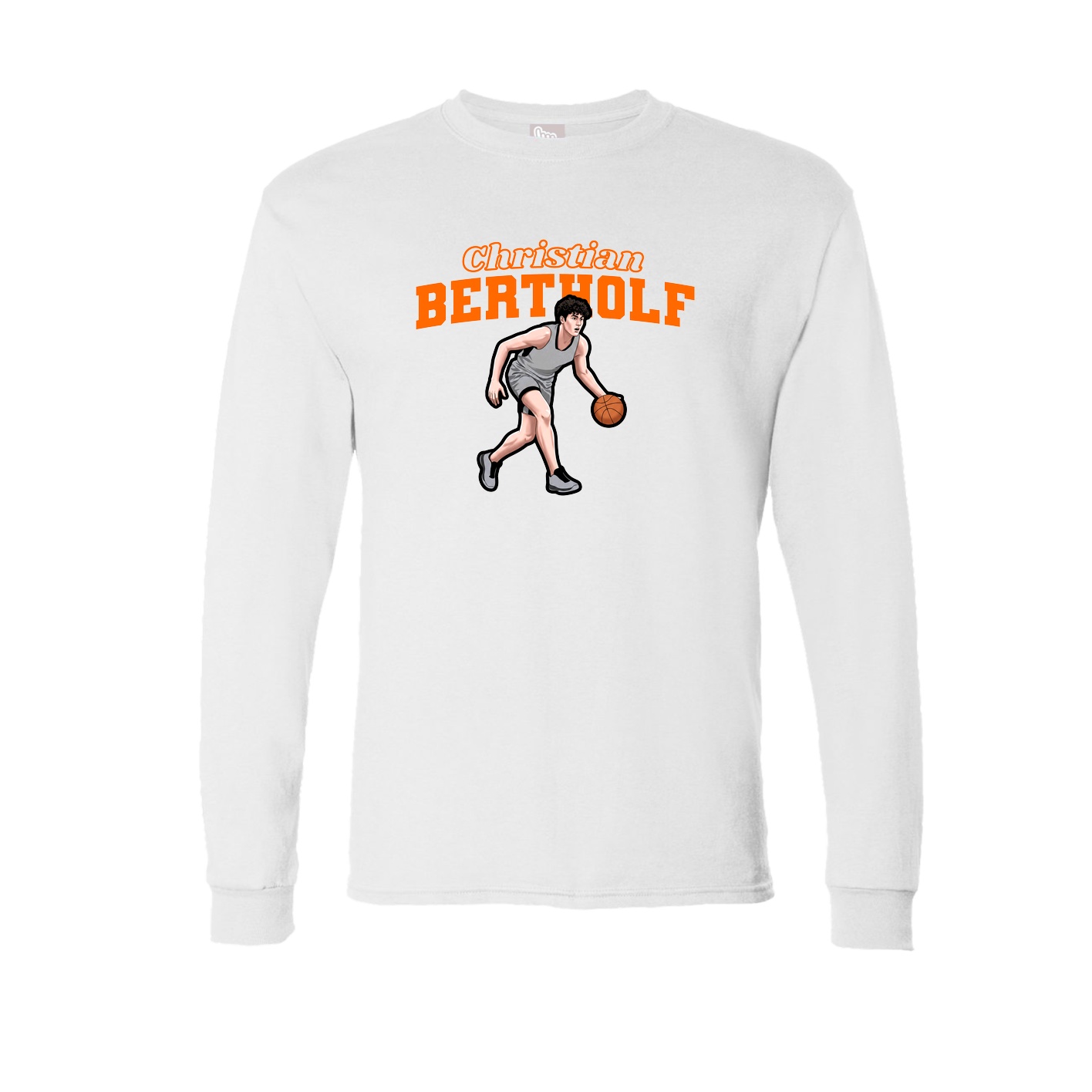 Long Sleeve Tee — Name Arch in White