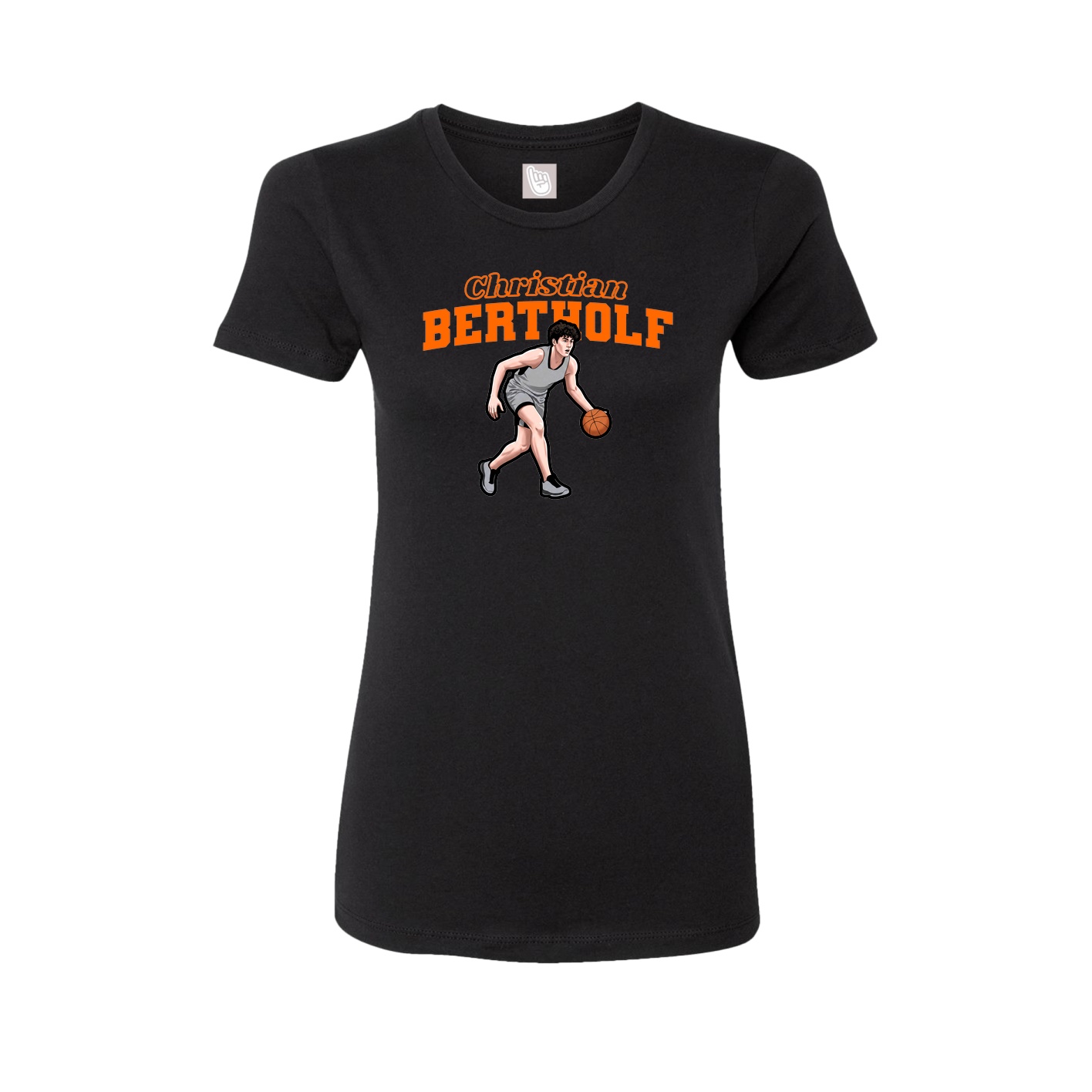 Fitted Women's Tee — Name Arch in Black