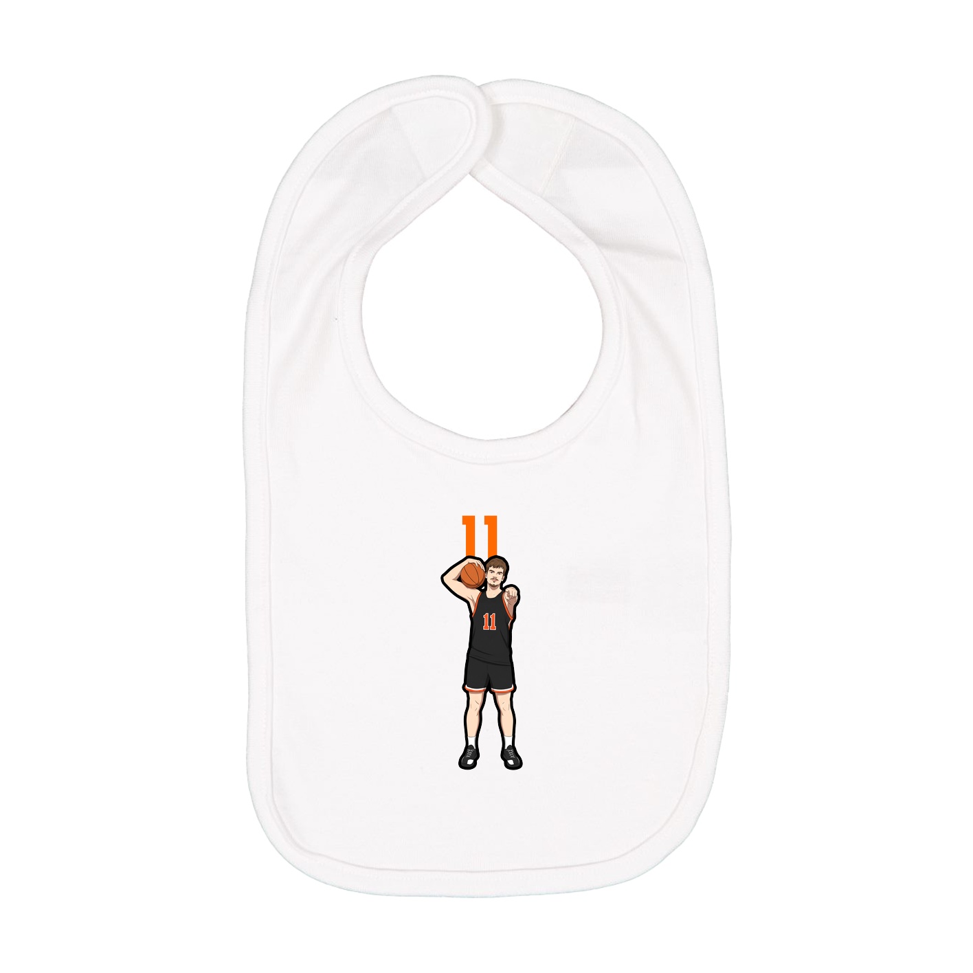 Infant Bib — Number Top in White