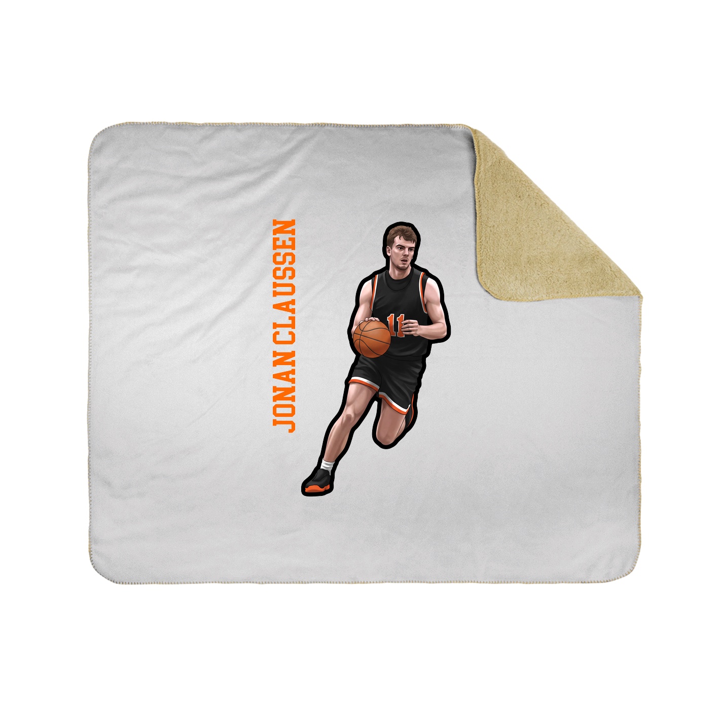 Throw Blanket — Name Vertical in White