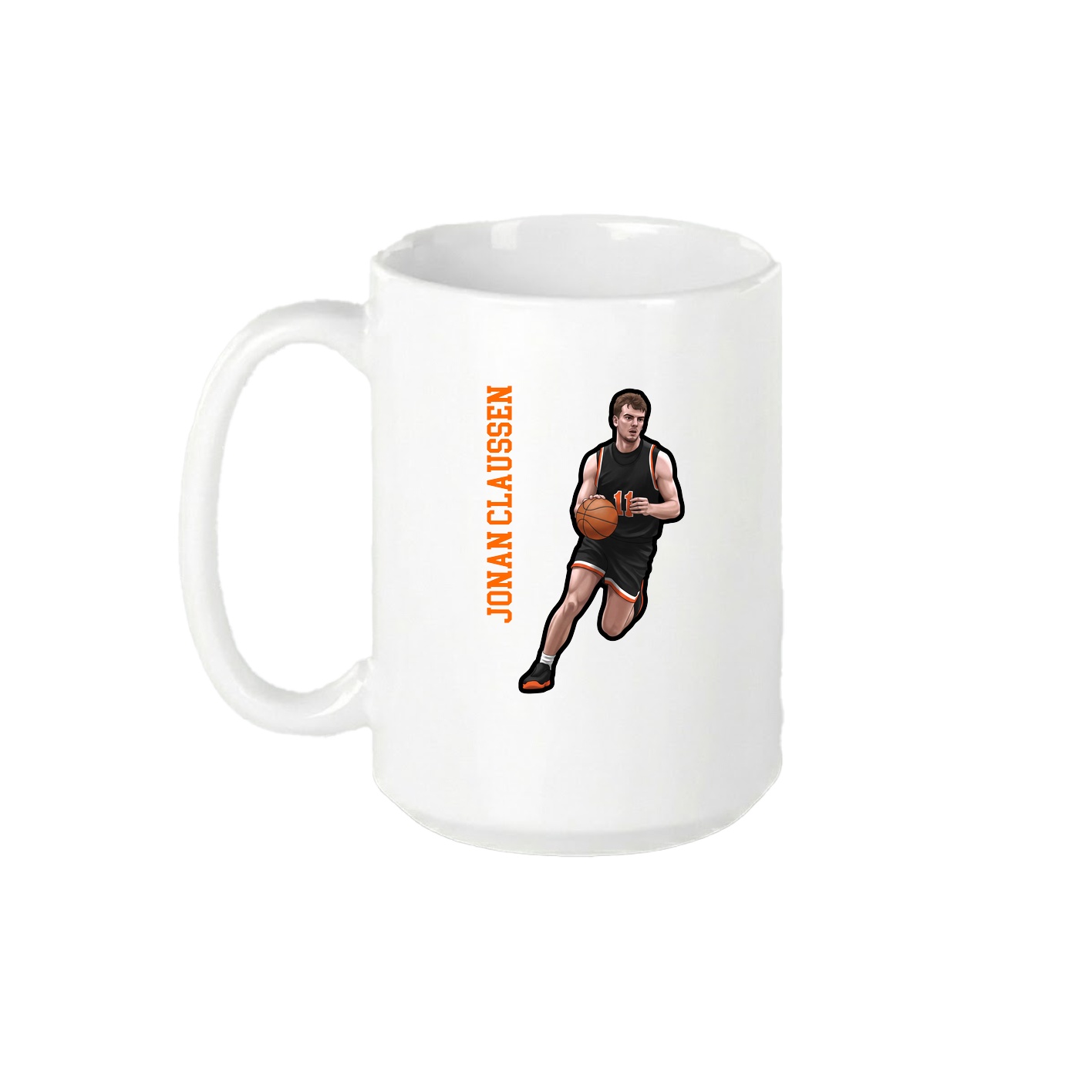 15oz Coffee Mug — Name Vertical in White