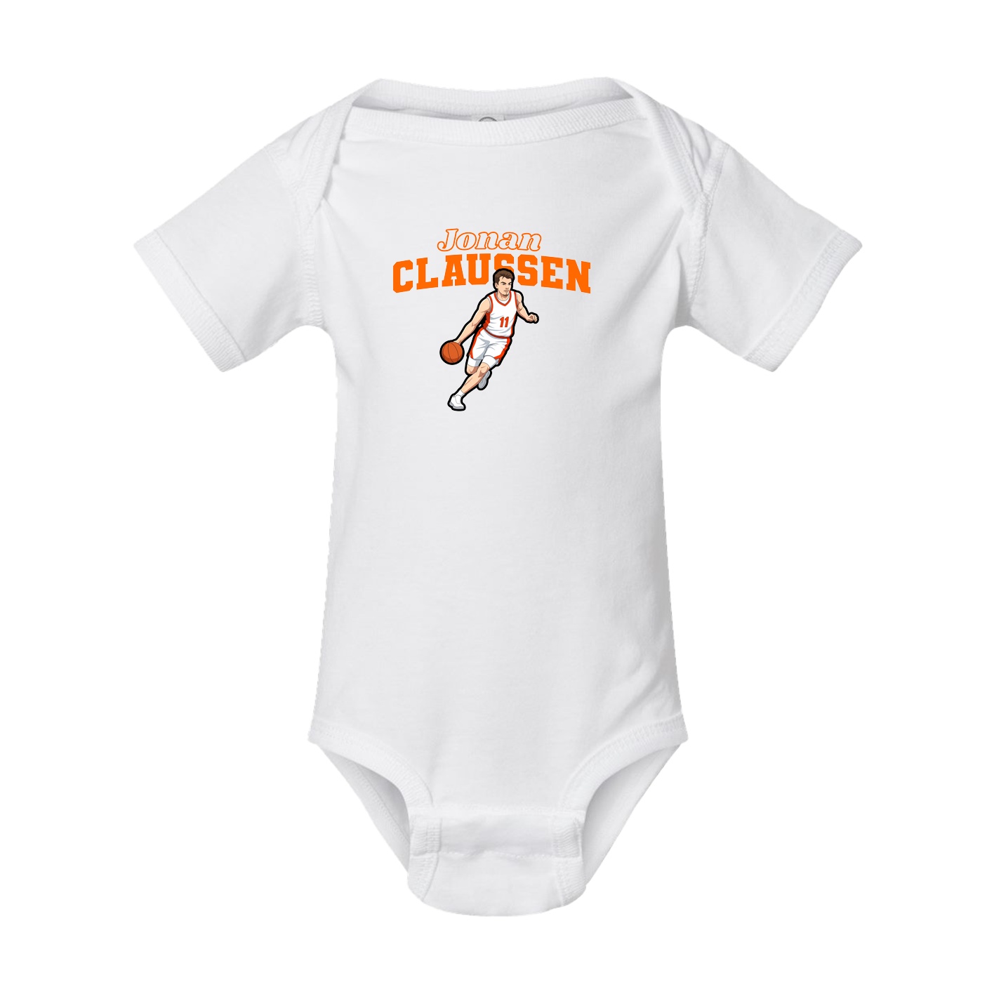 Baby Onesie — Name Arch in White
