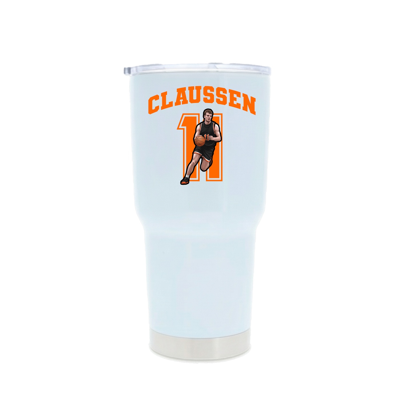 30oz Stainless Steel Tumbler — Number in White