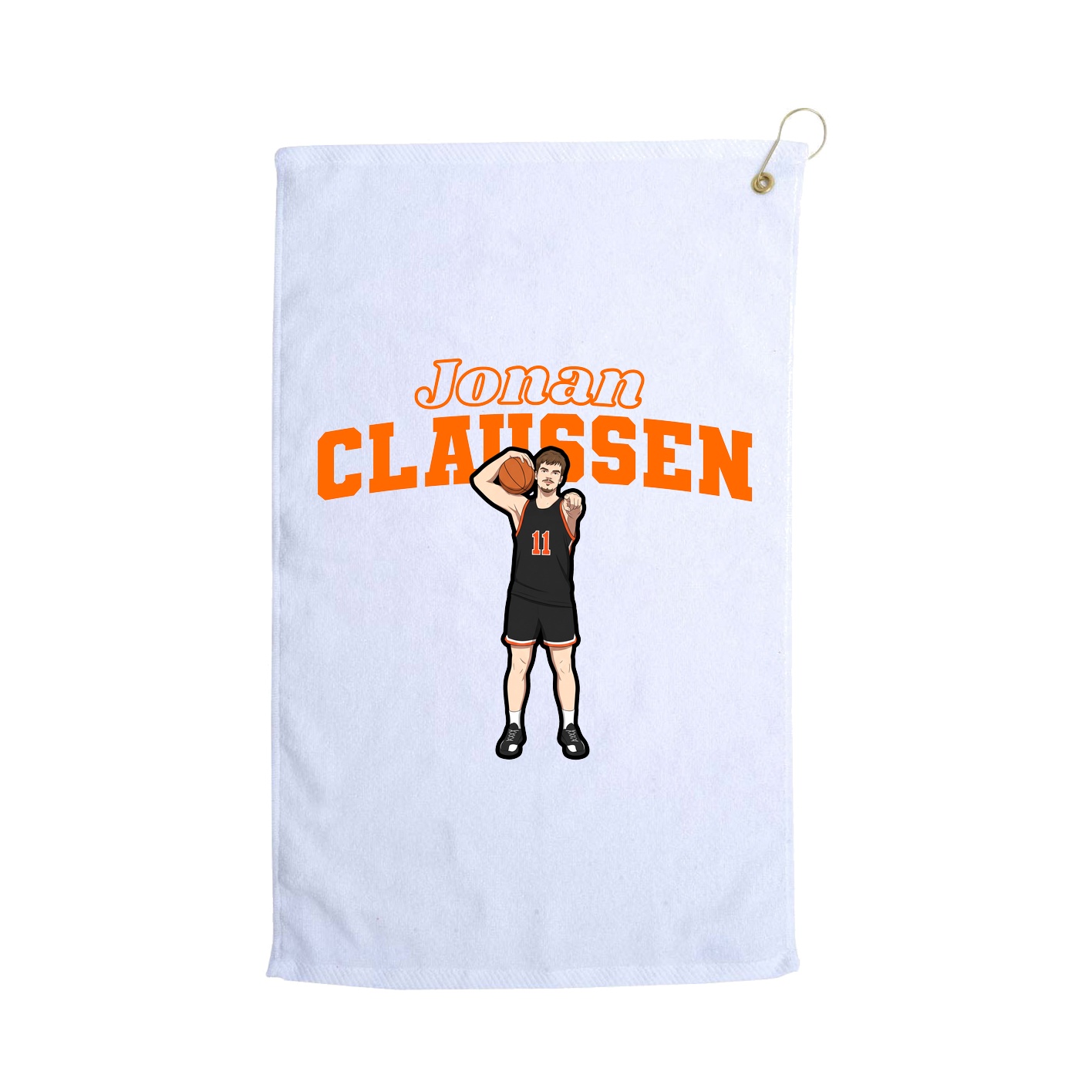 Golf Towel — Name Arch in White
