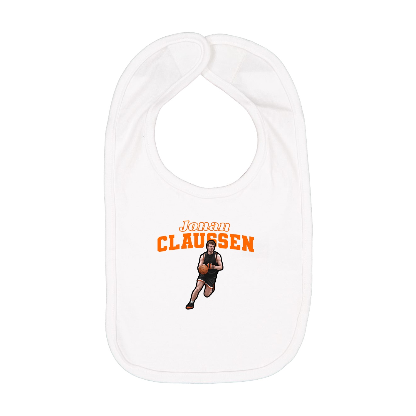 Infant Bib — Name Arch in White