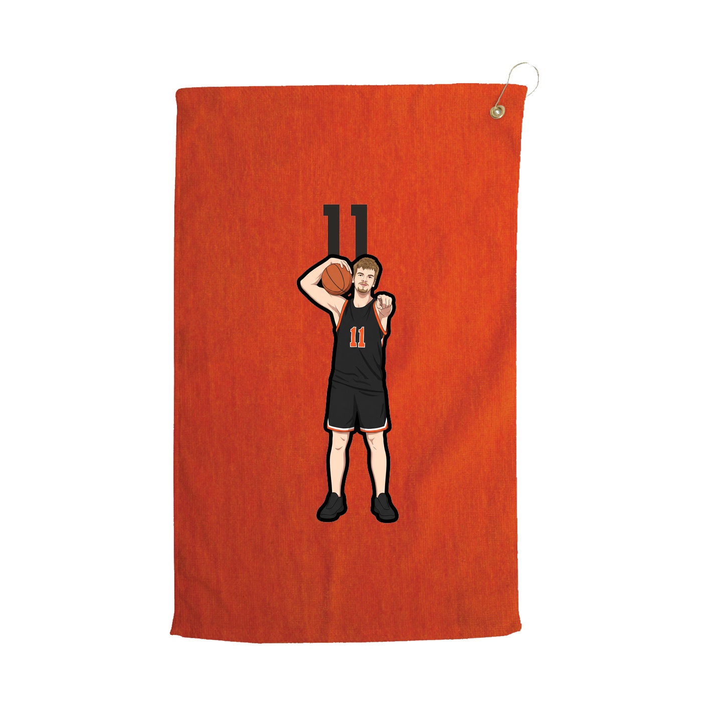 Golf Towel — Number Top in Orange