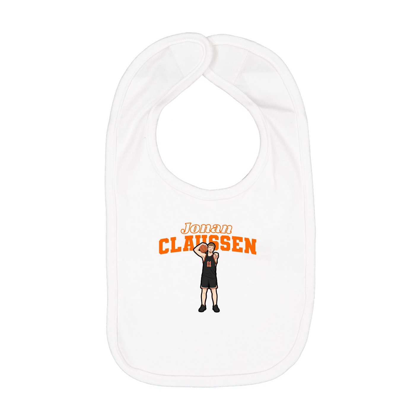 Infant Bib — Name Arch in White