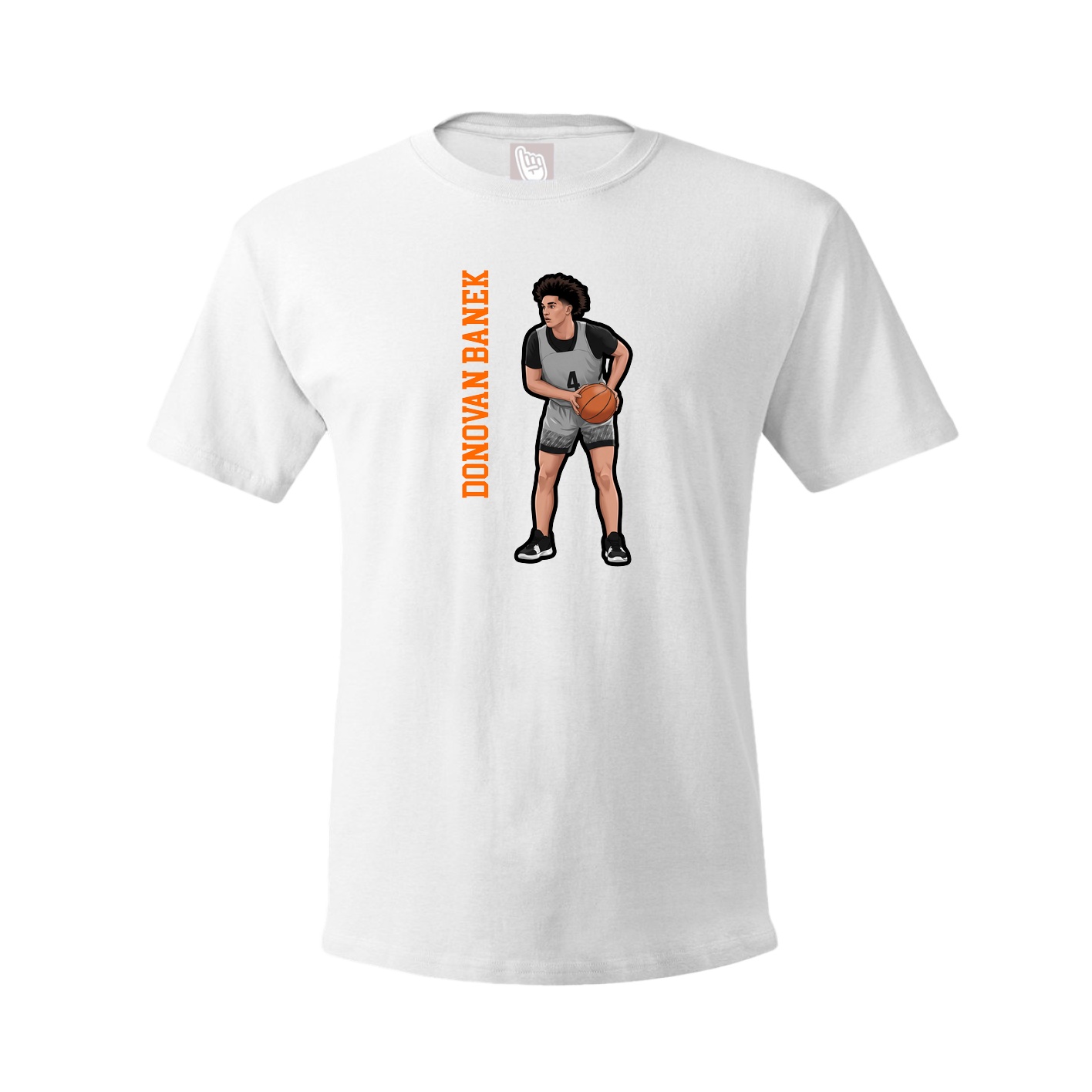 Youth Tee — Name Vertical in White