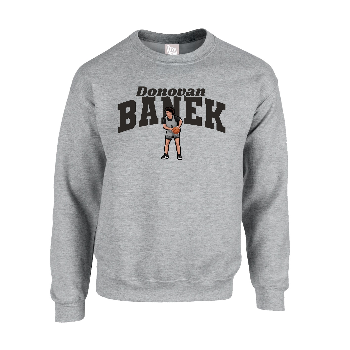 Fleece Crew — Signature Arch in Grey