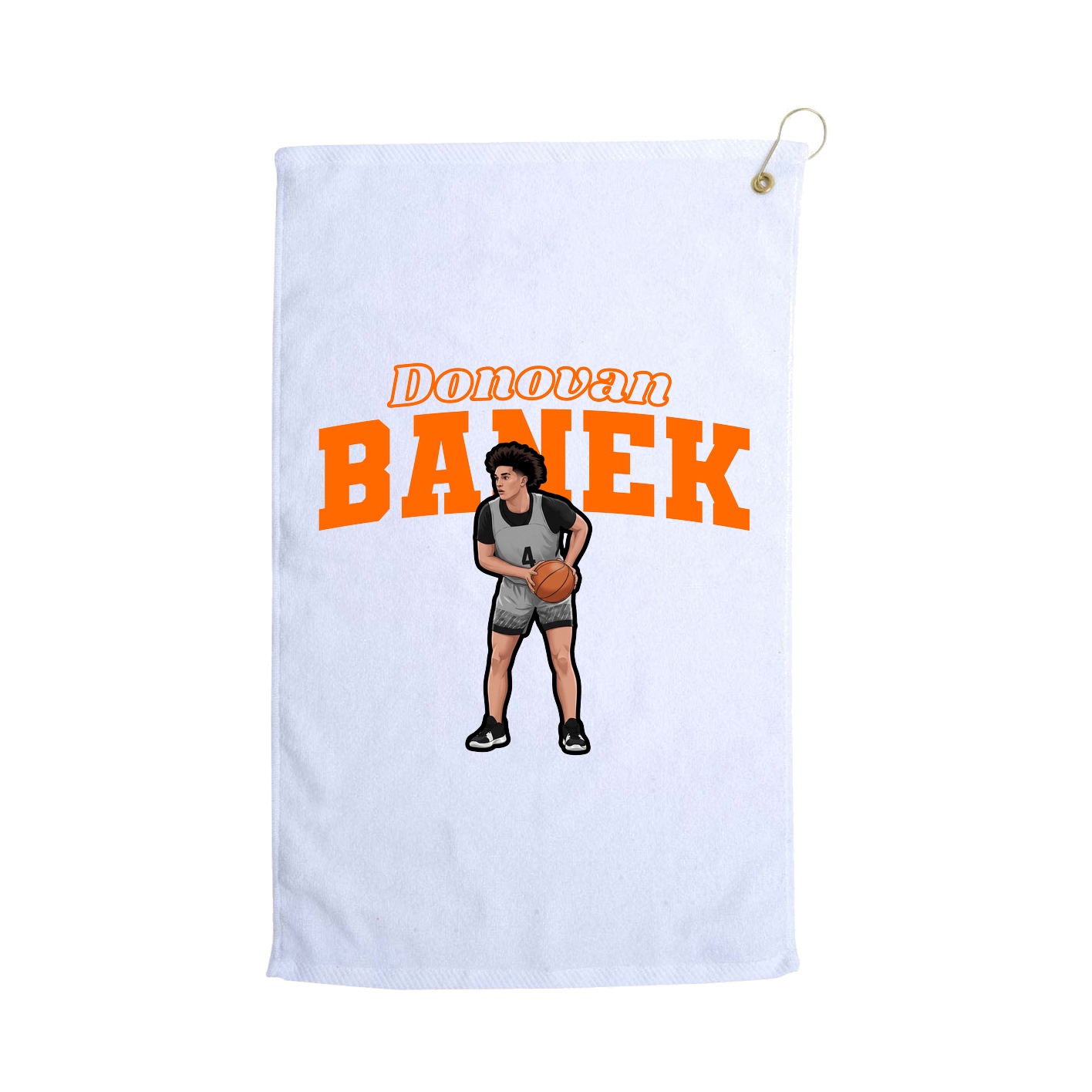 Golf Towel — Name Arch in White