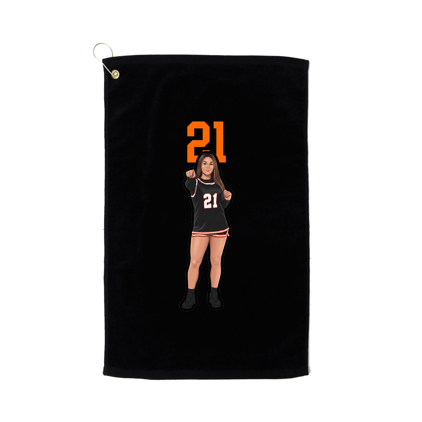 Golf Towel — Number Top in Black